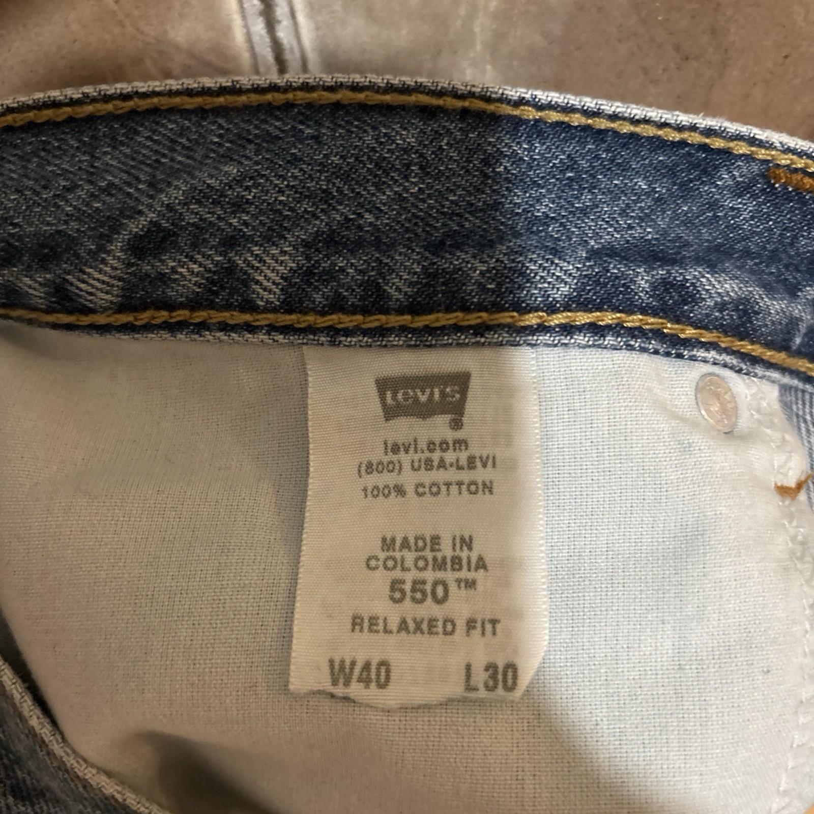 Vintage Levi’s 550 Men’s Relaxed Fit Jeans W40 L30 Stonewash Blue 00550-4891