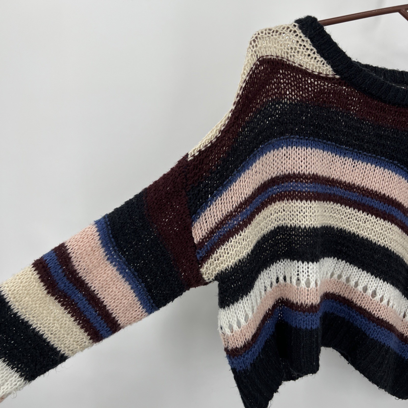 Chunky Knit Size 1X Cropped Oversized Sweater Twee Artsy Soft Cozy