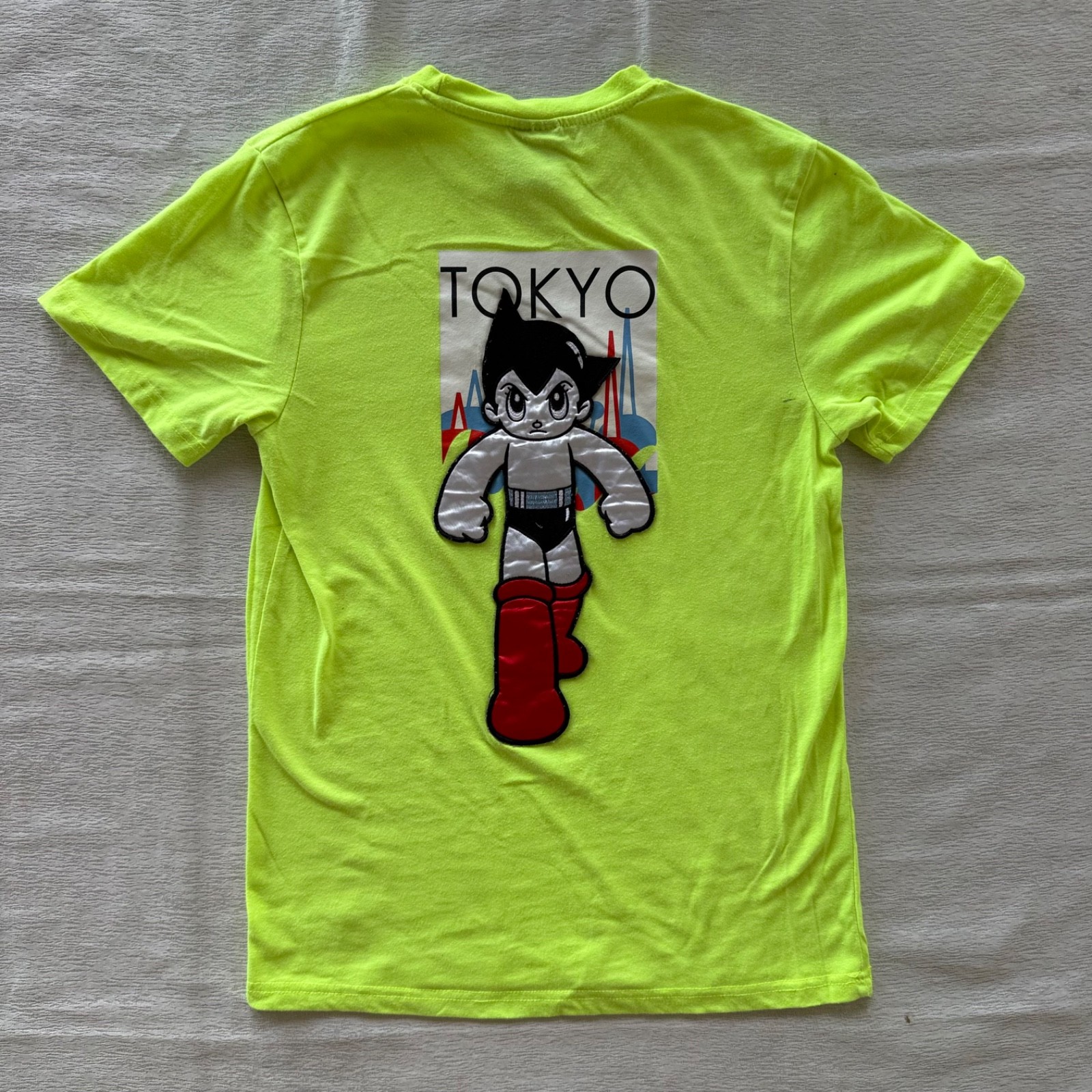 Astro Boy Tokyo Southpole Collab Graphic Tshirt Mens Size Small Neon Green Anime