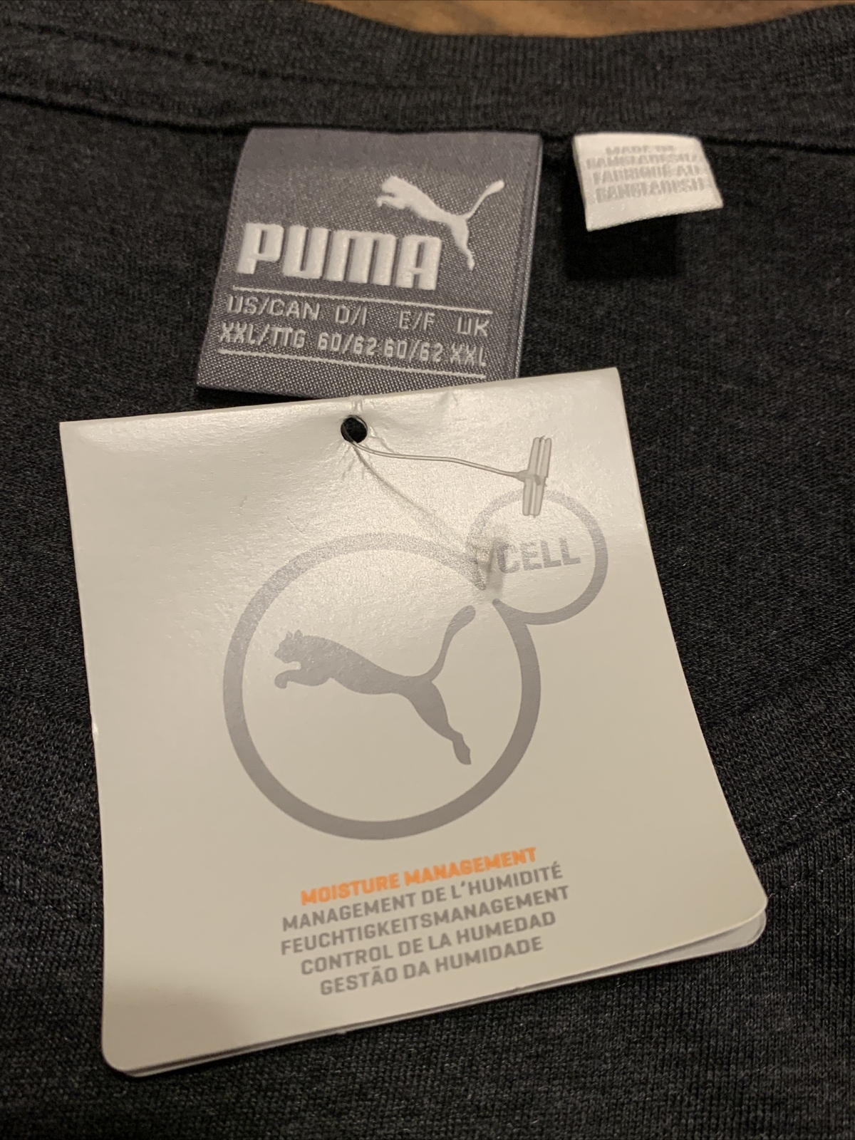 PUMA Men’s Essentials Heather Logo Tee, XXL, Dark Heather Grey, Dry Cell