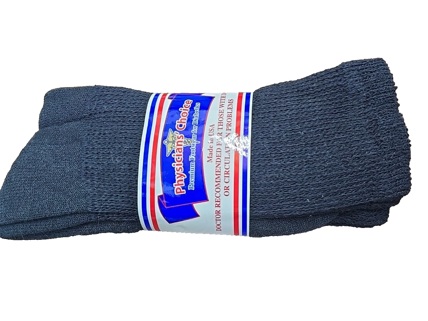 PHYSICIANS CHOICE 3Pairs Diabetic Socks Black Size 10-13 Loose Fit Top New