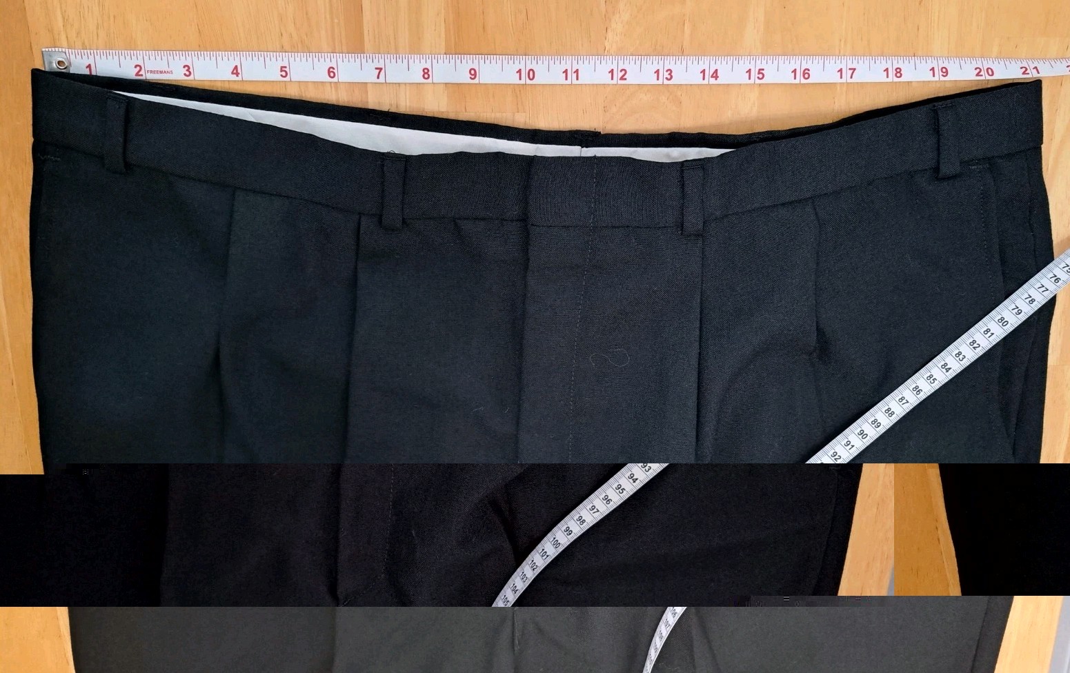 Stafford Tailored Fit Black Suit 50R Jacket 42×30 Pants Polyester & Worsted Wool