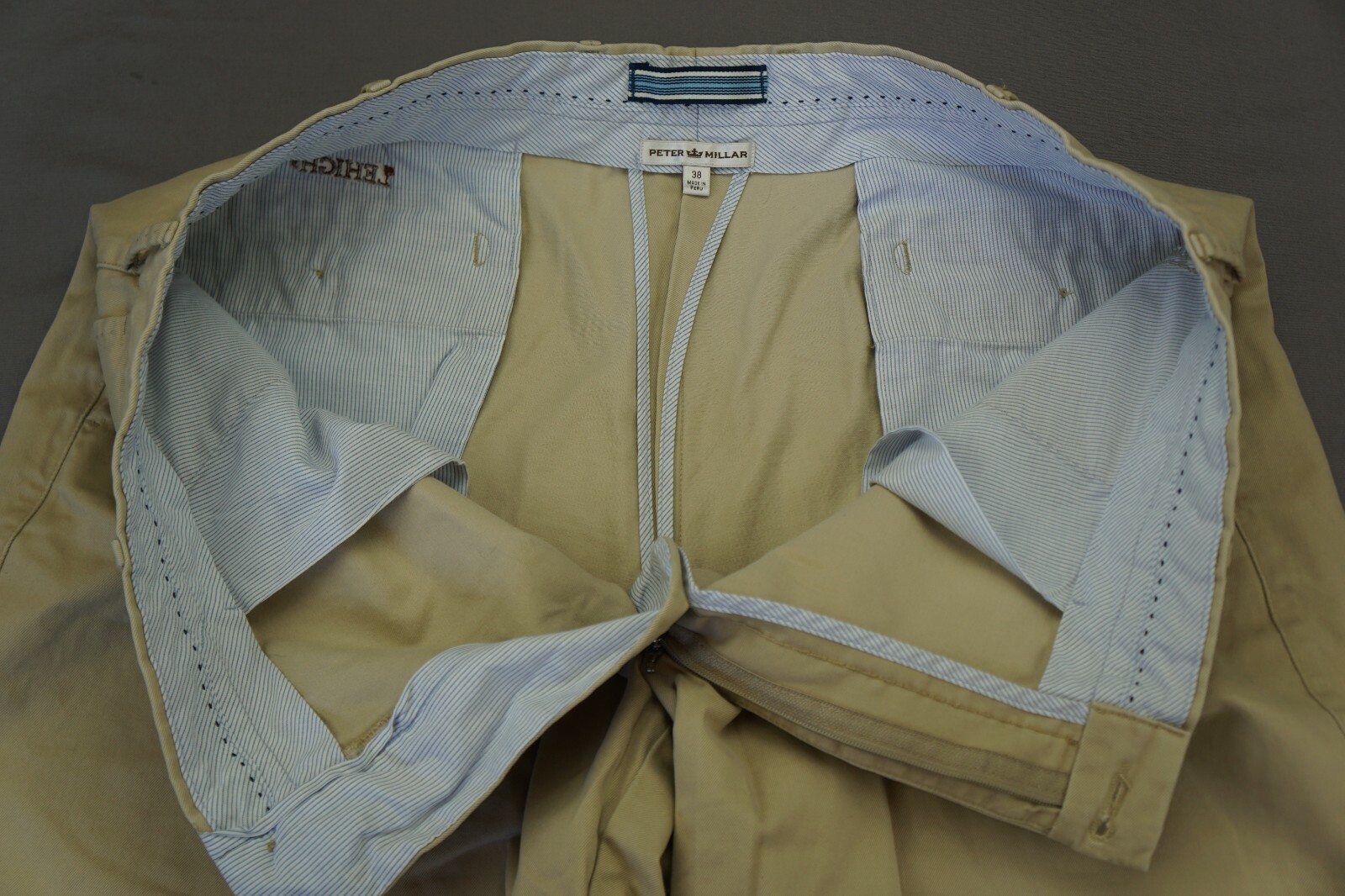 Peter Millar Winston Washed Pima Cotton Twill Casual Golf Shorts. Lehigh, 38 GUC