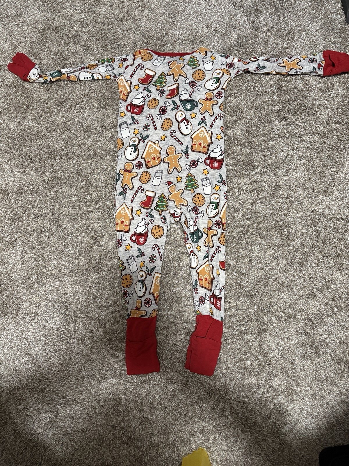 Little Sleepies Gingerbread Christmas Tree Holiday Zipped 12-18 Months