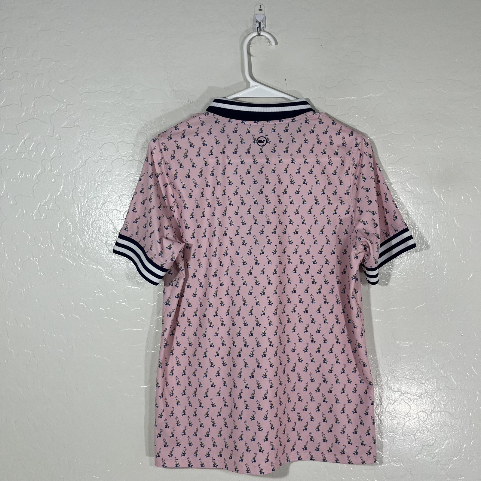 Vineyard Vines Polo Shirt Womens S Pink Collared Short Sleeve Mermaid Print