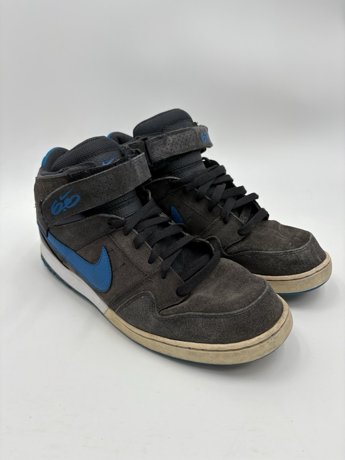 Nike SB Zoom 6.0 Mogan 2 Mid Skate Shoes Mens US 12 407360-018 Gray Blue Suede