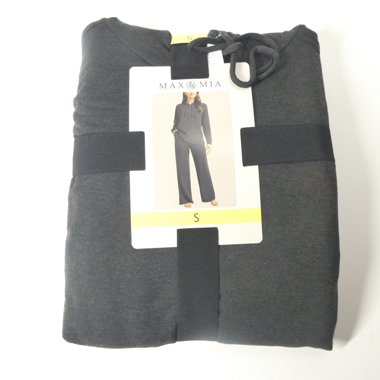 Max & Mia SMALL Heather Charcoal Loungewear Set 2pc Signature Hoodie Pajamas NWT