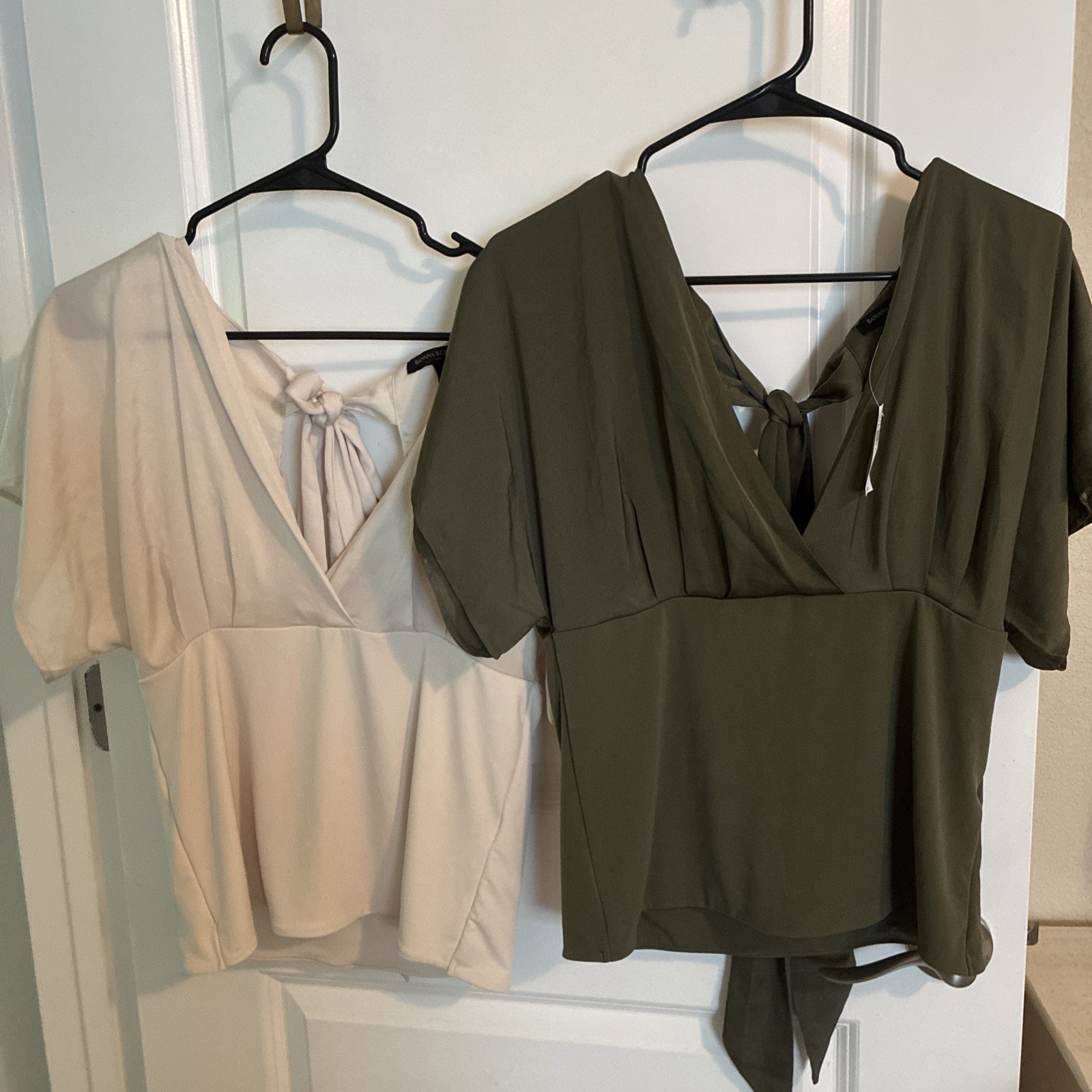 2 Banana Republic Blouses Medium – 1 Cream Very Good Condition And 1 Khaki NWT