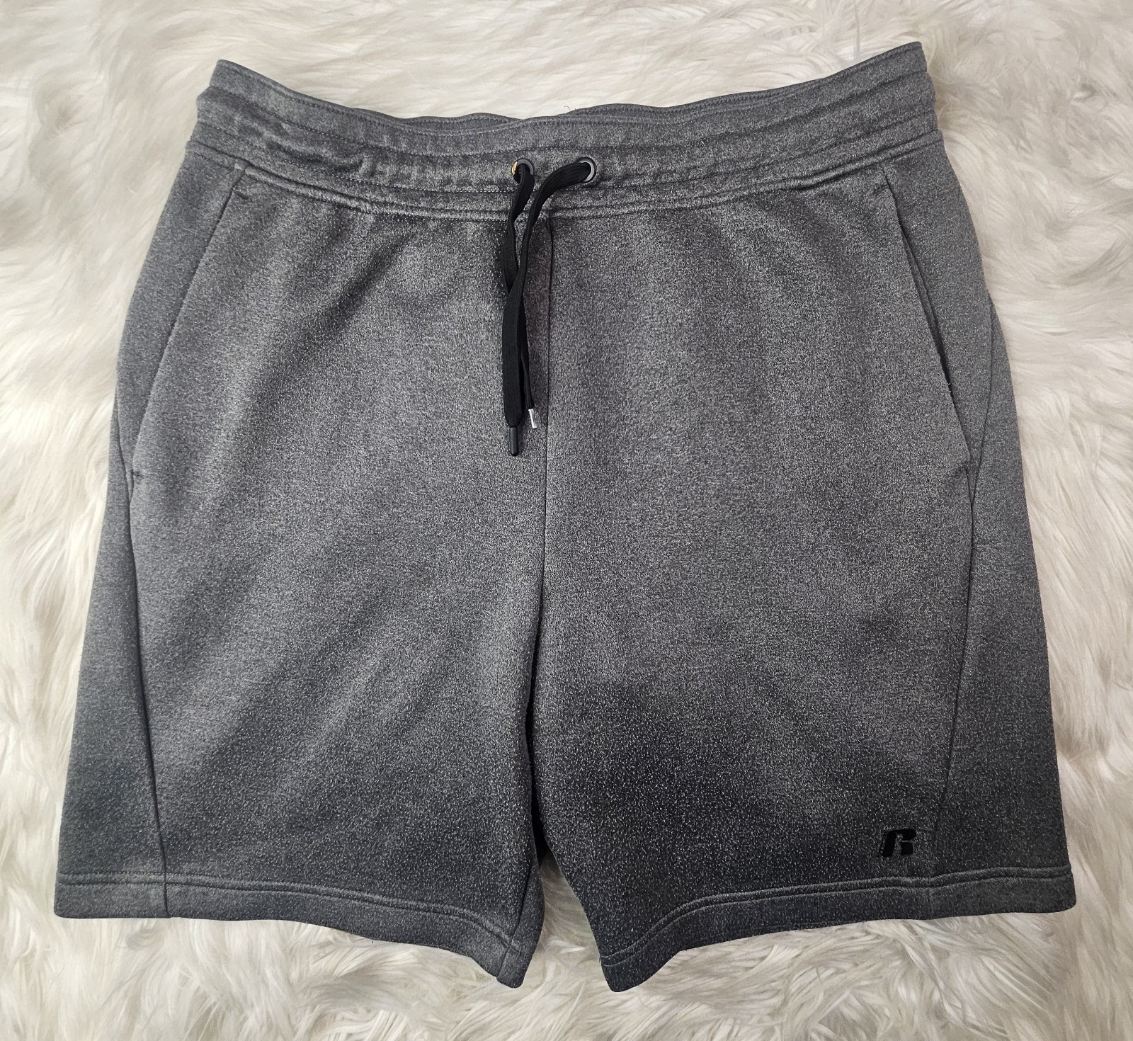 Russell Dri Power 360 Athletic Gym Shorts Mens SZ (L) 36-38 Gray Zip Pockets