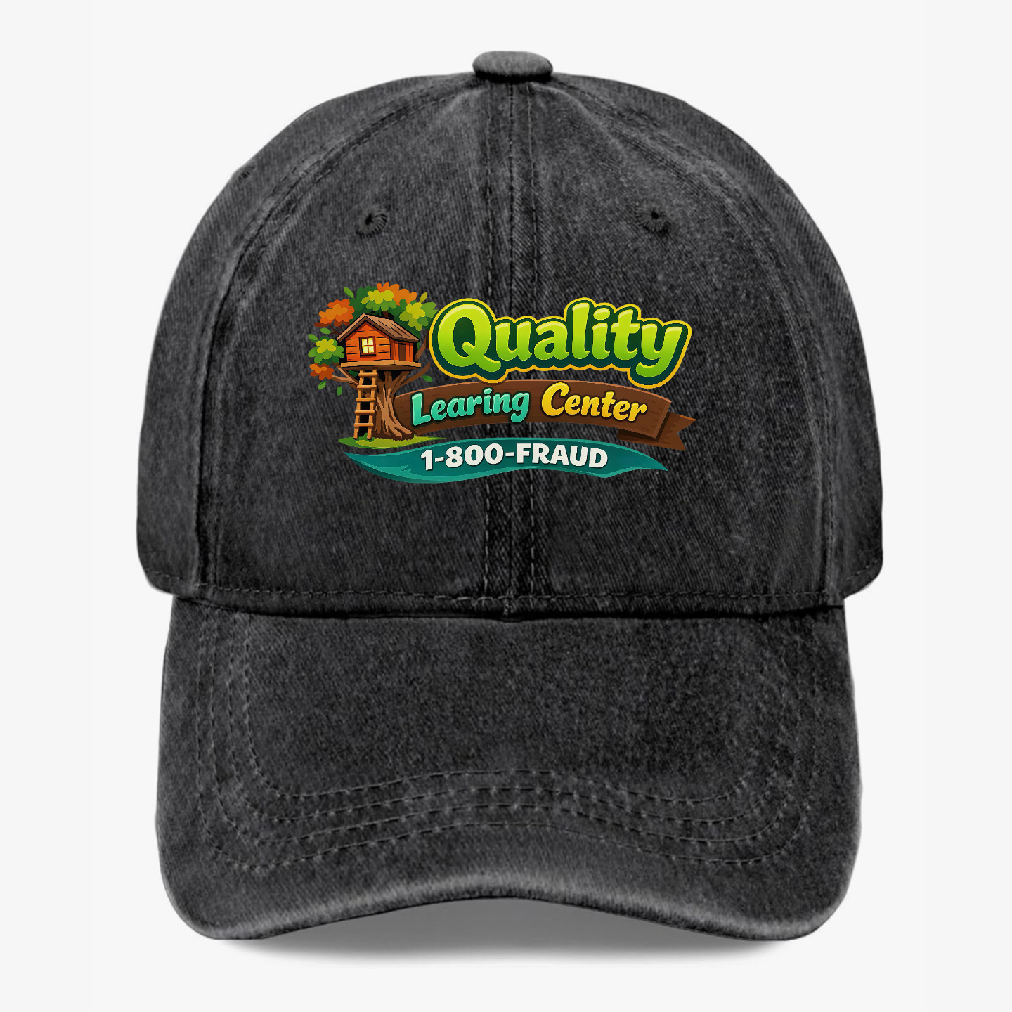 Funny Quality Learning Center Hat 1-800-FRAUD Satire Meme Cap Humor Gift