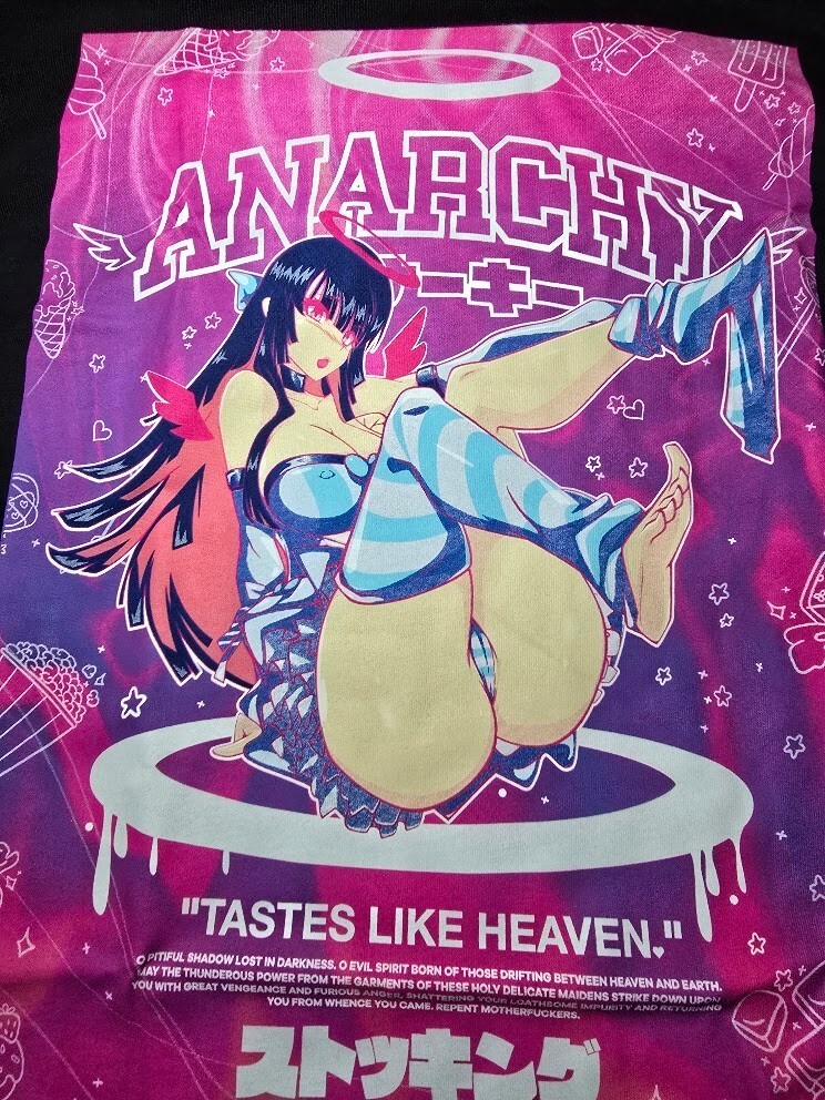 Low Key Geeks Panty & Stocking with Garterbelt Black Anime Graphic T-Shirt