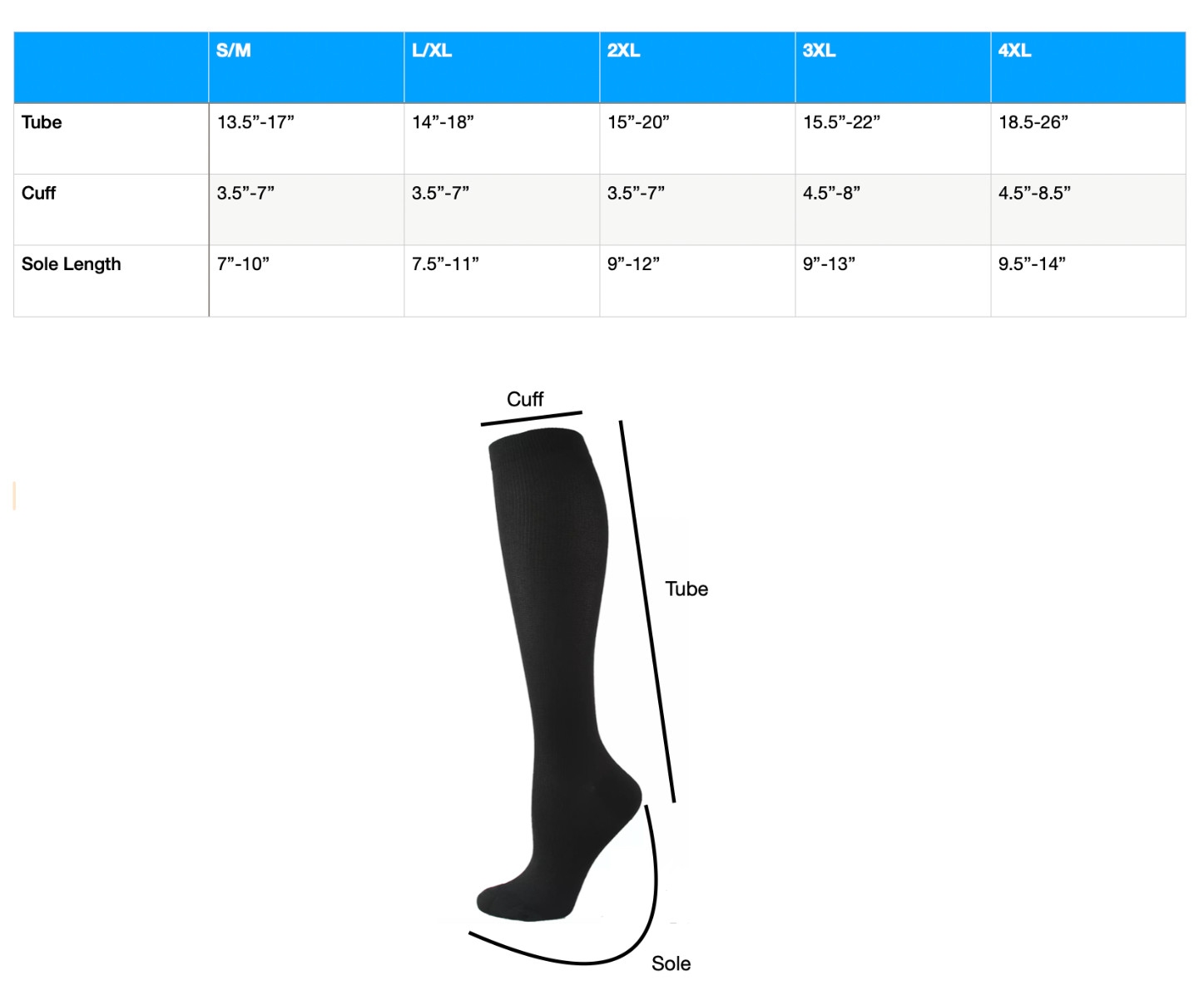 Pickleball Compression Socks Stockings Unisex Knee High Medical Relief S-4XL