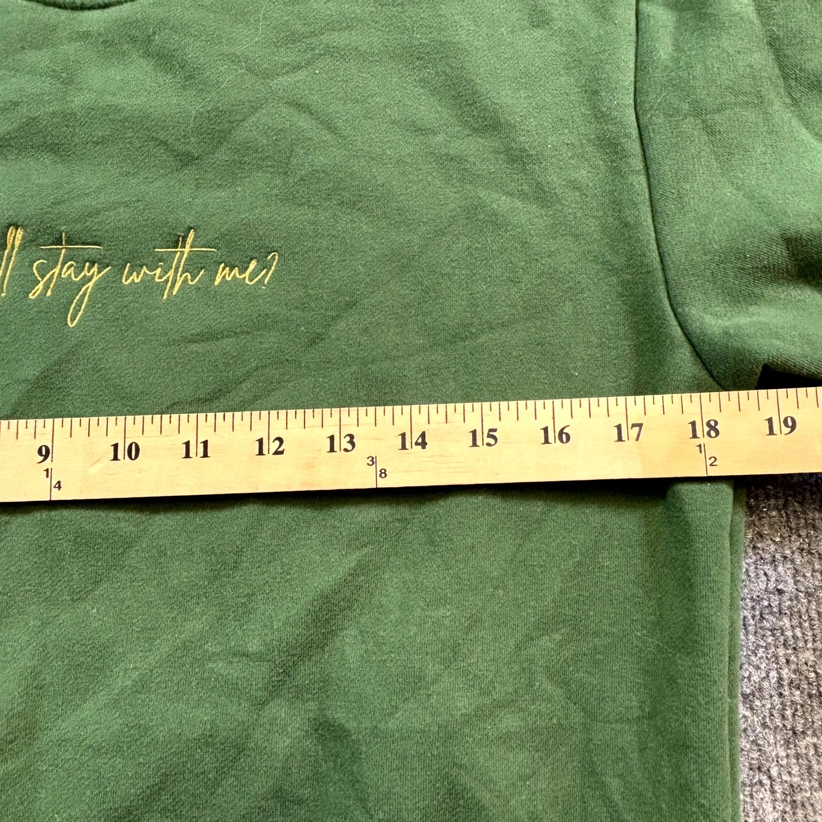 Mojo Provo Sweatshirt Women’s S Green Polyester Fleece-Lined You’ll Stay With Me