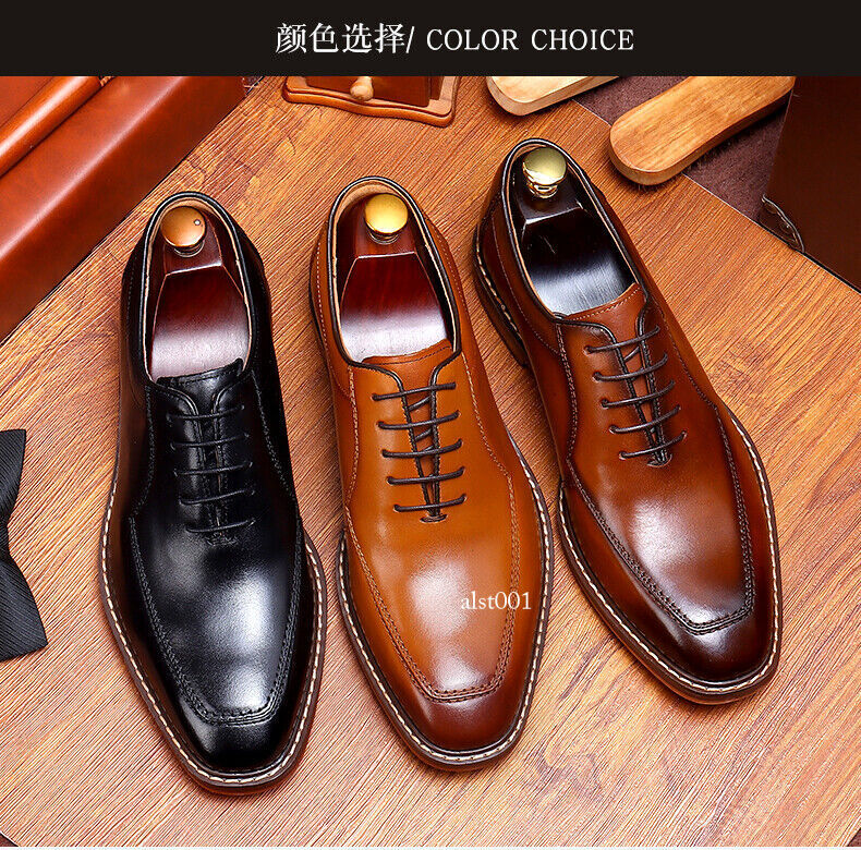 Men’s Real Leather Shoes Handmade Business Formal New Oxford Casual Dress Shoes