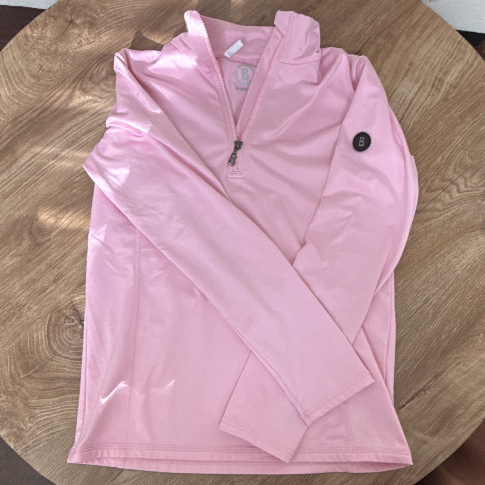 Bogner Pink 1/4 Zip Lightweight Long Sleeve Base Layer Athletic / Golf Kids L