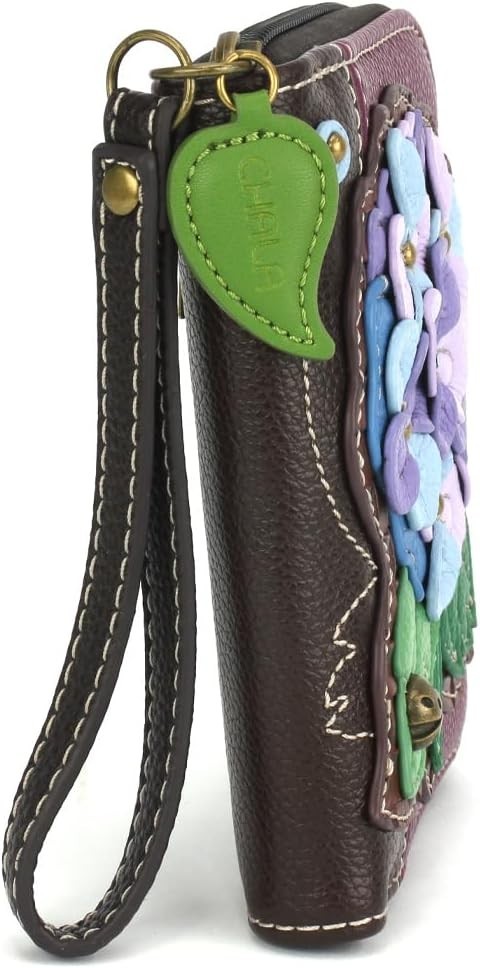 CHALA HYDRANGEA Zip Around Wallet Wristlet Purple 5″W x 6″H x 1″D NWT