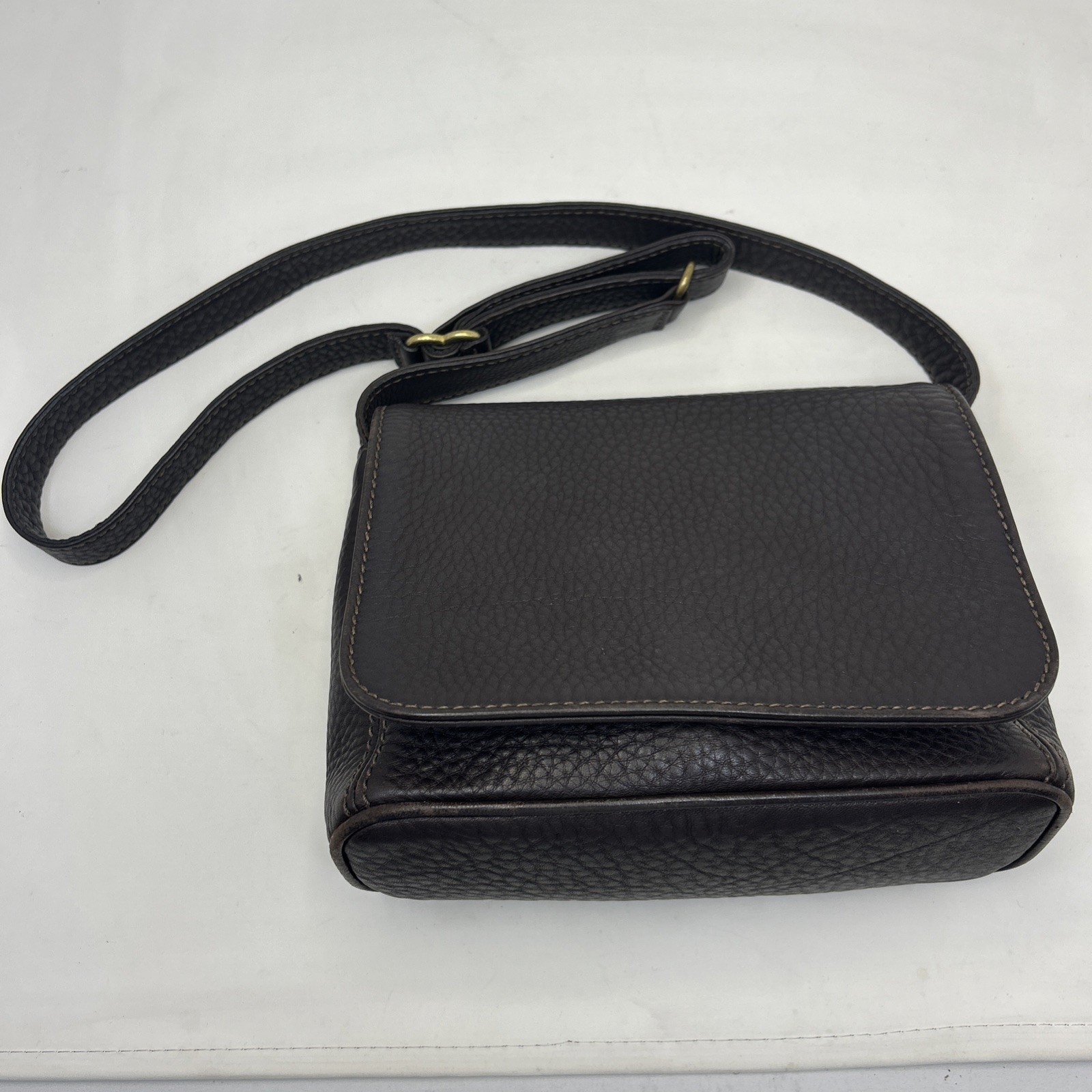 VTG Coach Sonoma Pebbled Leather Bag Purse 4929 Dark Brown Small Full Flap