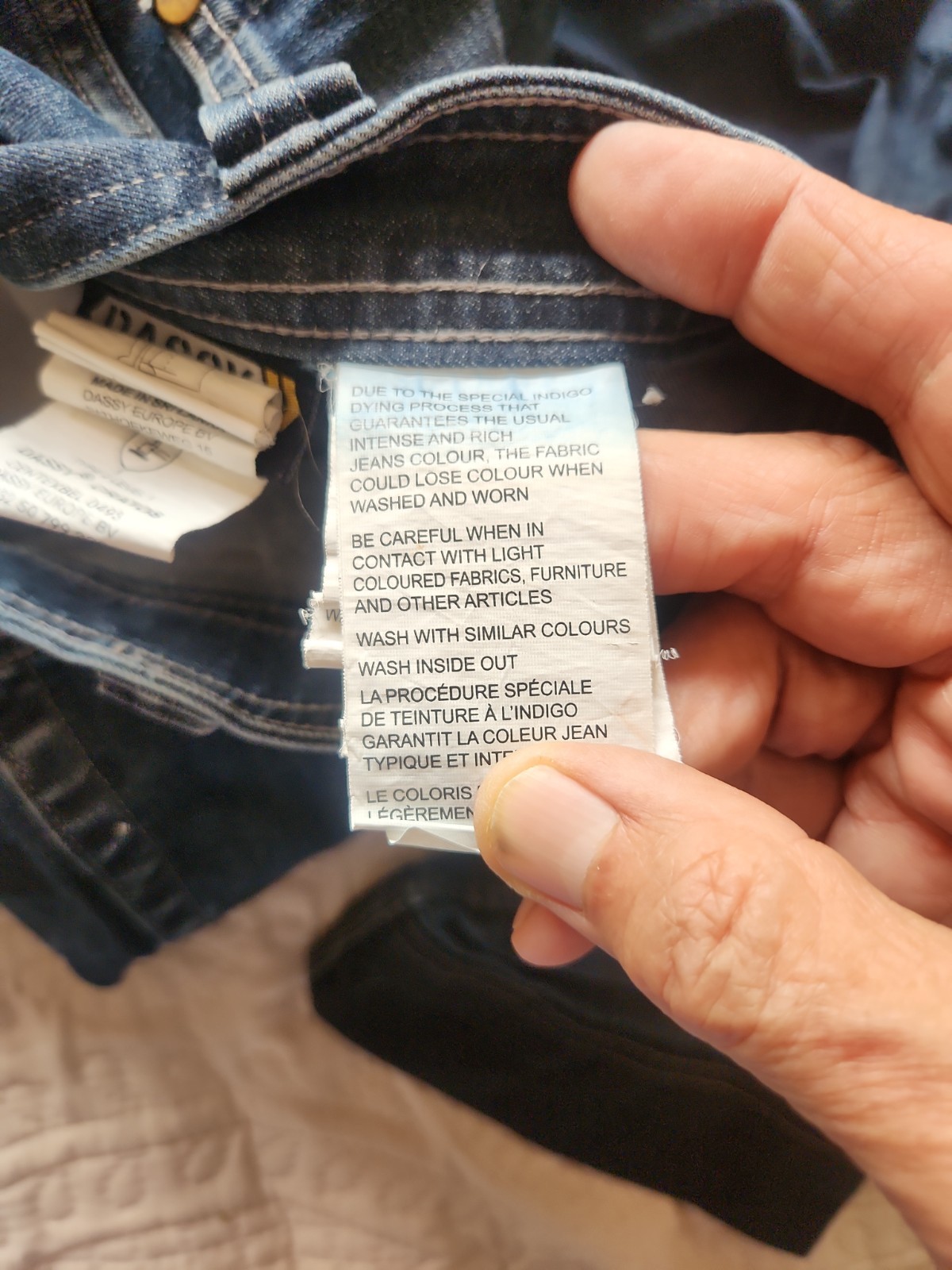 DASSY EUROPE CRATOS MELBOURNE MENS CAT II BLUE DENIM WORK PANTS SZ 44 DISTRESSED