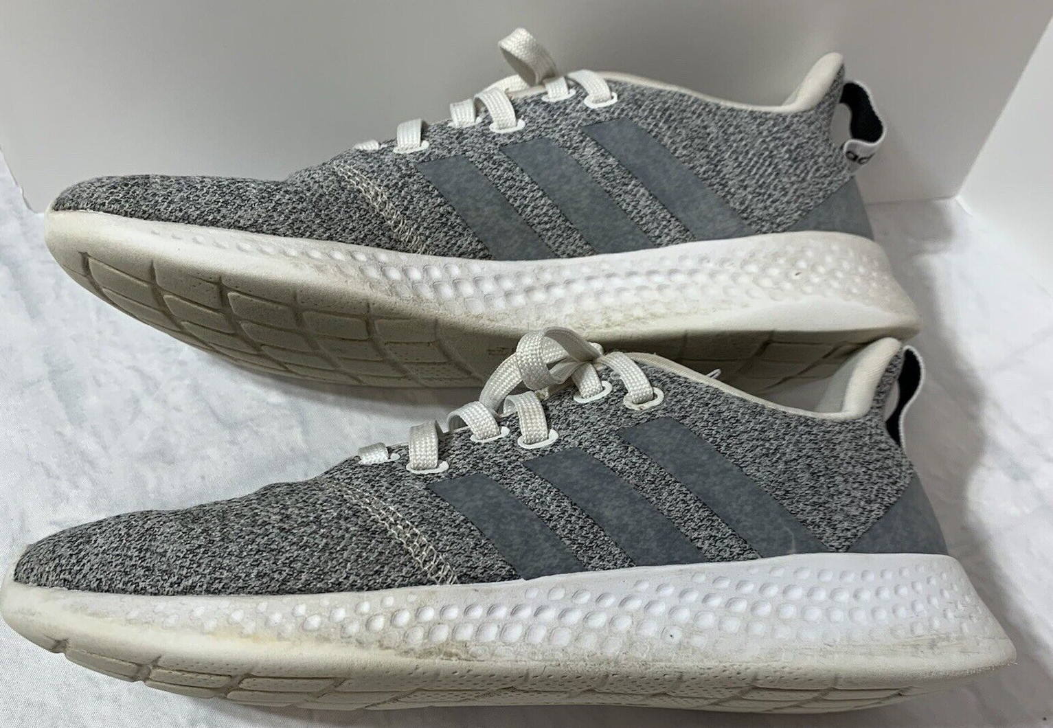 Women’s Adidas Pure Motion FY8223 Sneaker Grey White Knit Shoes Size 9