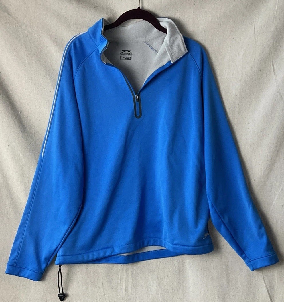 Slazenger Golf Men’s Sz MEDIUM 1/4 Zip Blue Long Sleeve Pullover