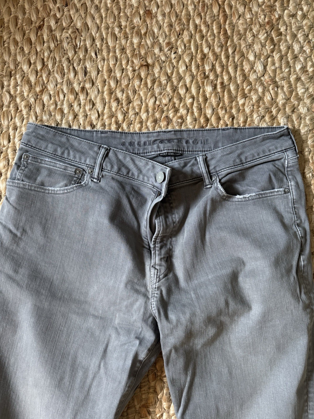 American Eagle Next Level Flex Slim Fit Gray Denim Jeans Stretch 5-Pocket