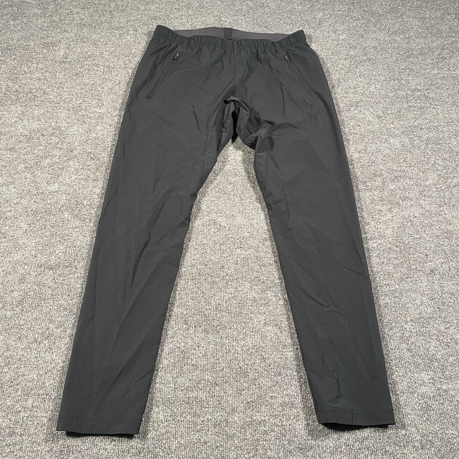 Paskho Pants Mens M Black Tech Minimalist Performance Stretch 32×32 Windbreaker
