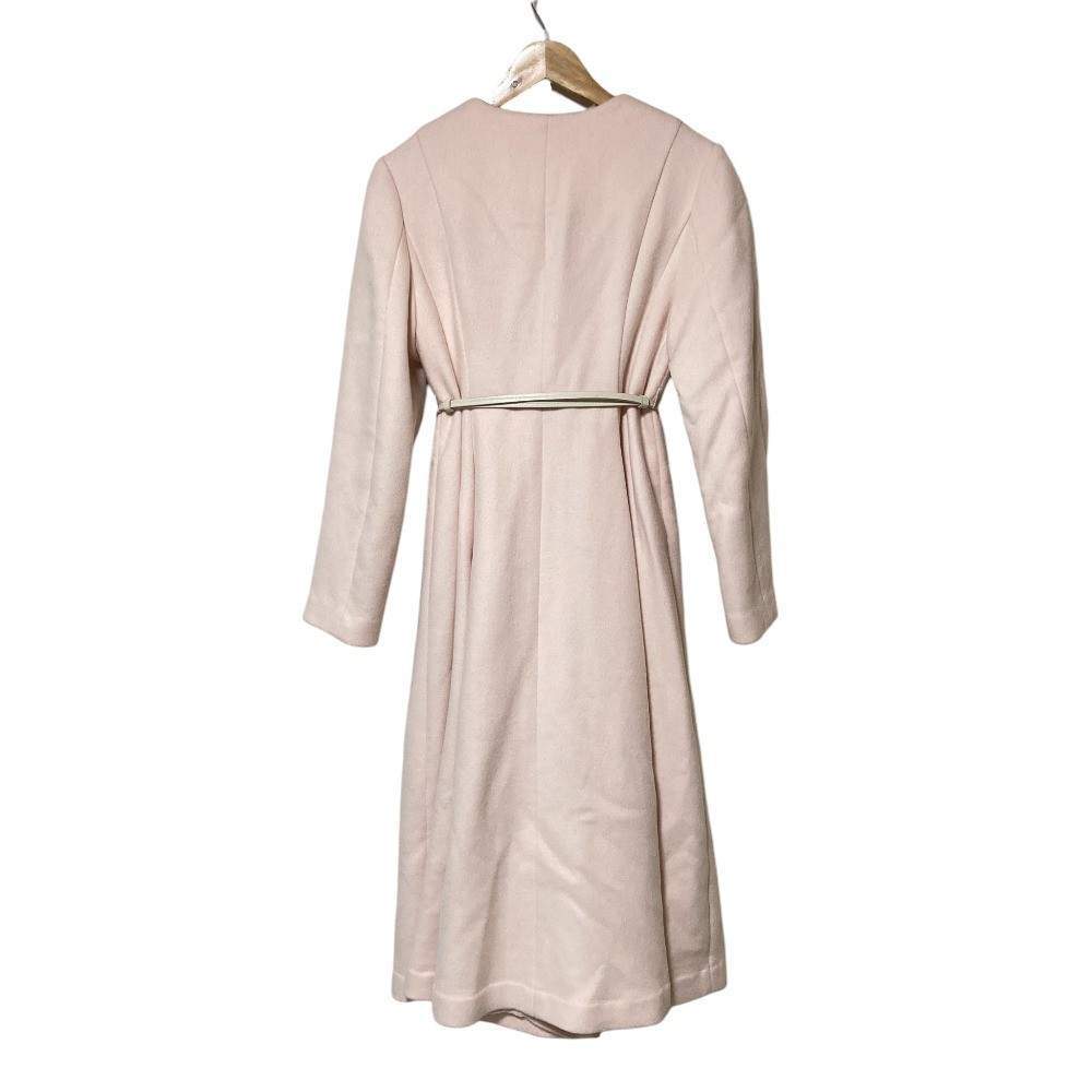CELFORD Belted Collarless Coat CWFC225069 Size 36 Pink Women USED