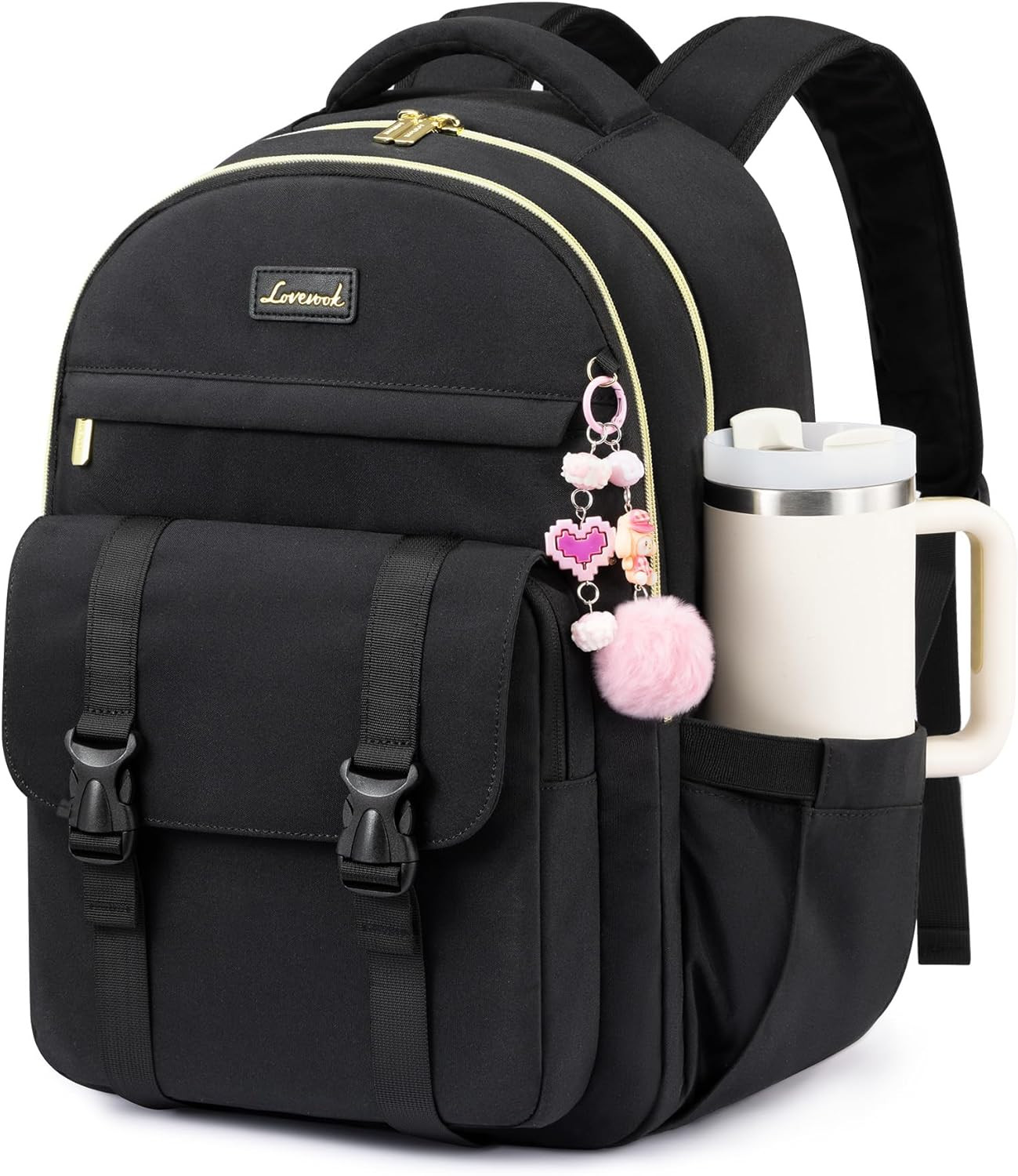 LOVEVOOK School Backpack for Teen Girls,Student Backpack Fits 15.6 Inch Laptop w