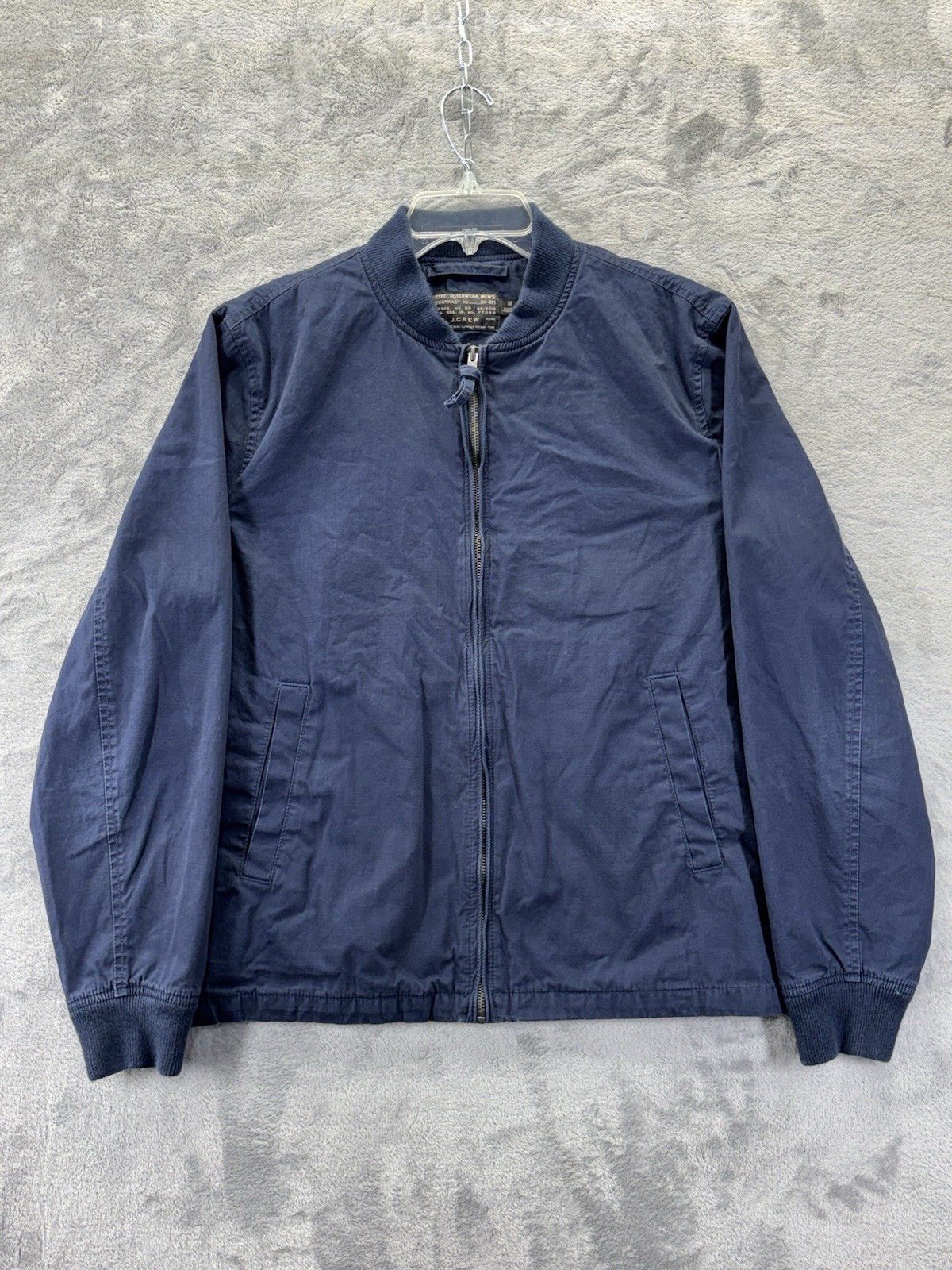 J Crew NX-631 Outerwear Military Bomber Jacket Lightweight Blue Medium J5280