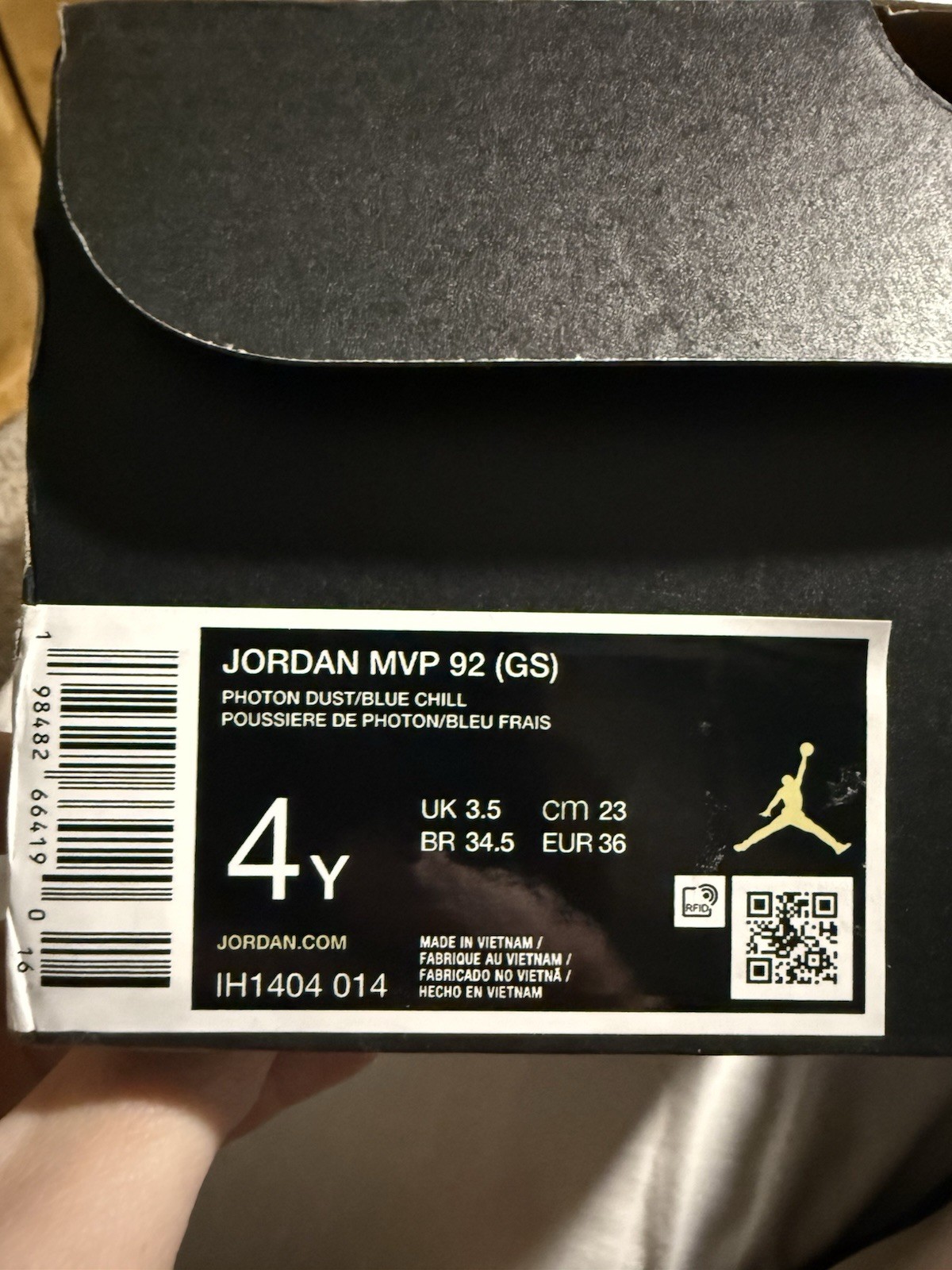 Jordan MVP 92 (GS) Unisex Kids Low-Top Sneaker 4Y Gray/Blue Leather IH1404-014