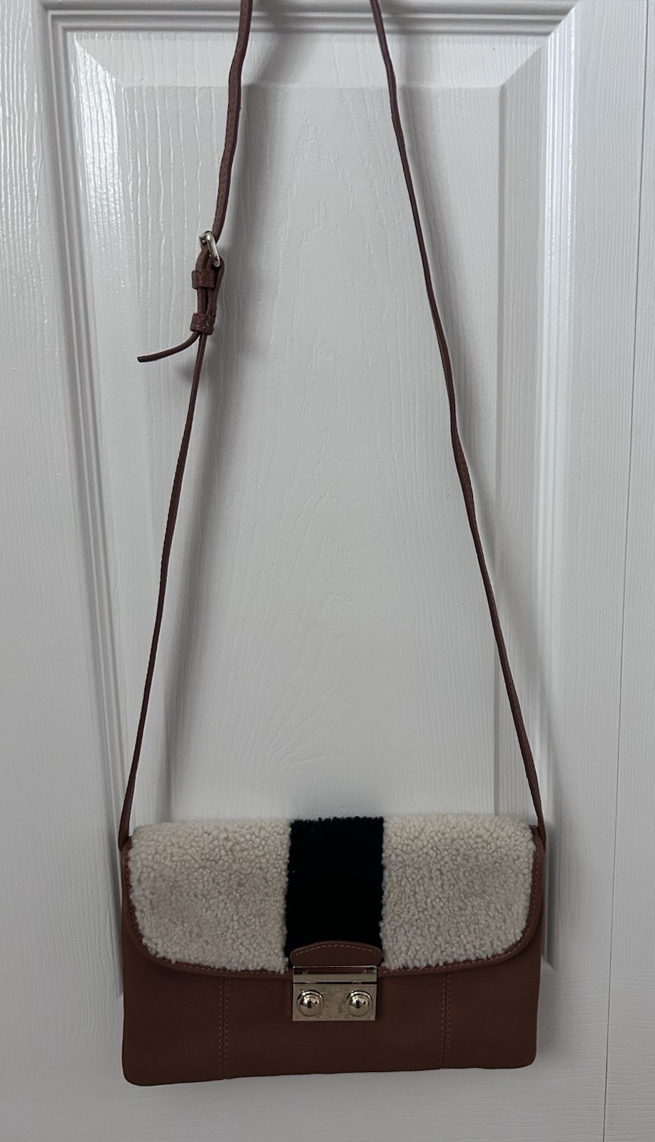 Clever Carriage Company leather crossbody/clutch Sherpa Made In India