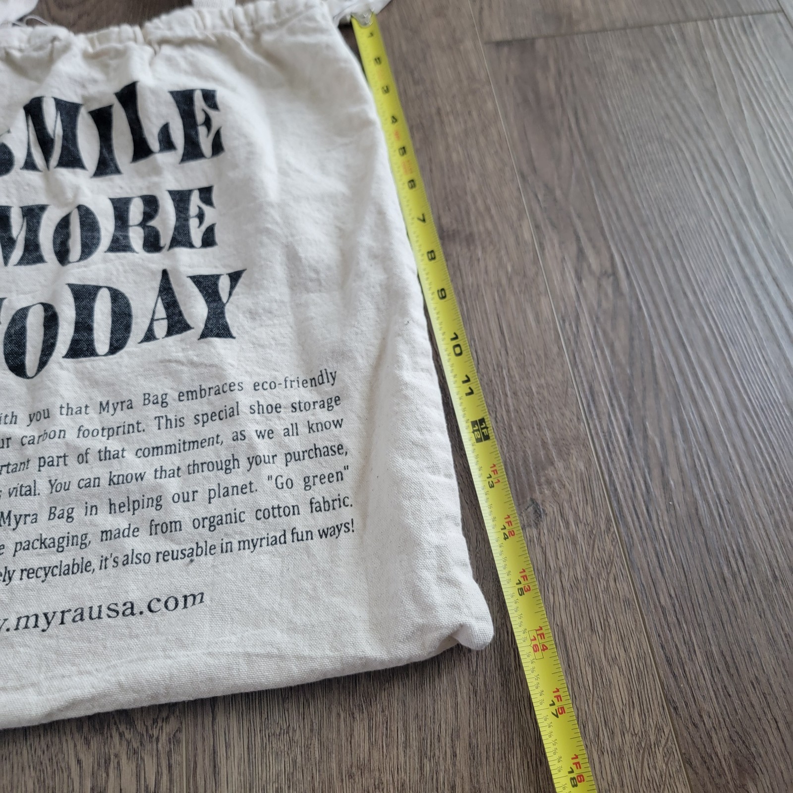 Myra USA Beige Cream Smile More Today Tote Bag With Draw String Closure