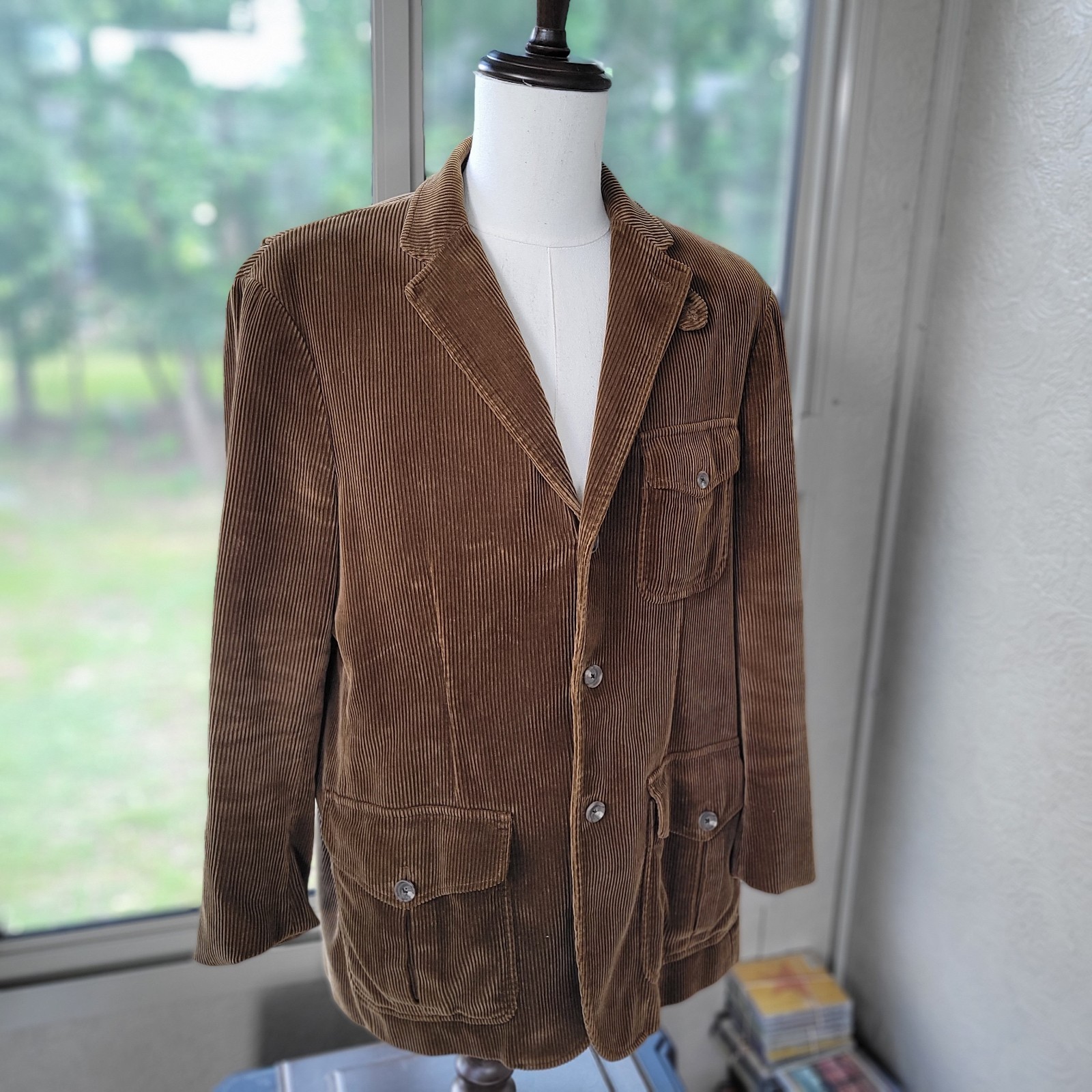 POLO RALPH LAUREN L Vintage Brown Cotton Corduroy Shooting Sport Coat