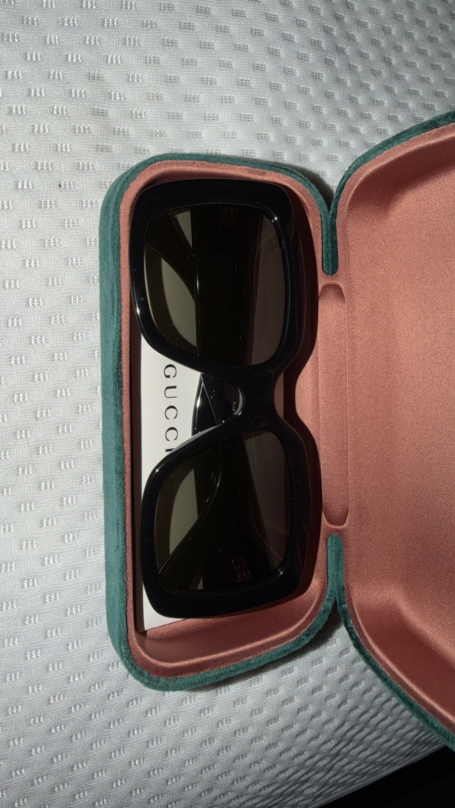Gucci GG0141S 001 Black Square Sunglasses Gold GG Logo w/ Case