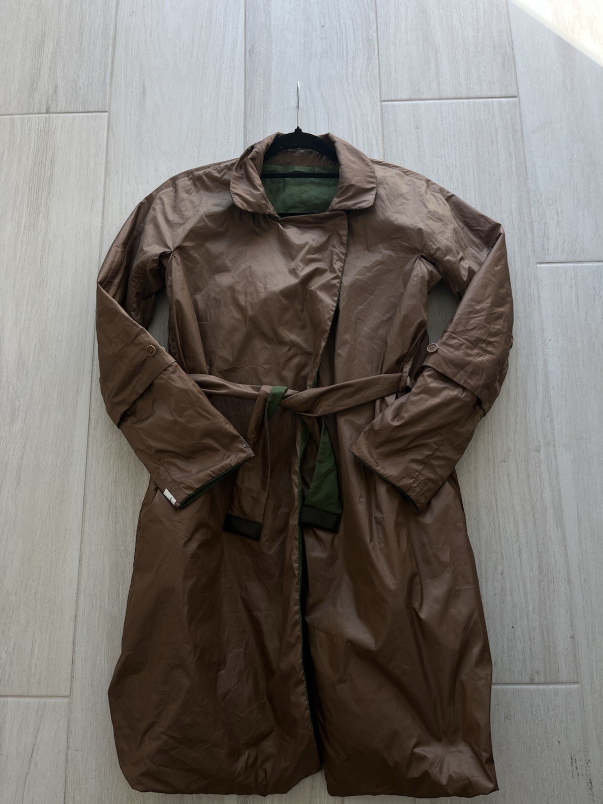 S Max Mara Reversible Trench Coat Green Brown IT36 / US4 Made in Italy jacket