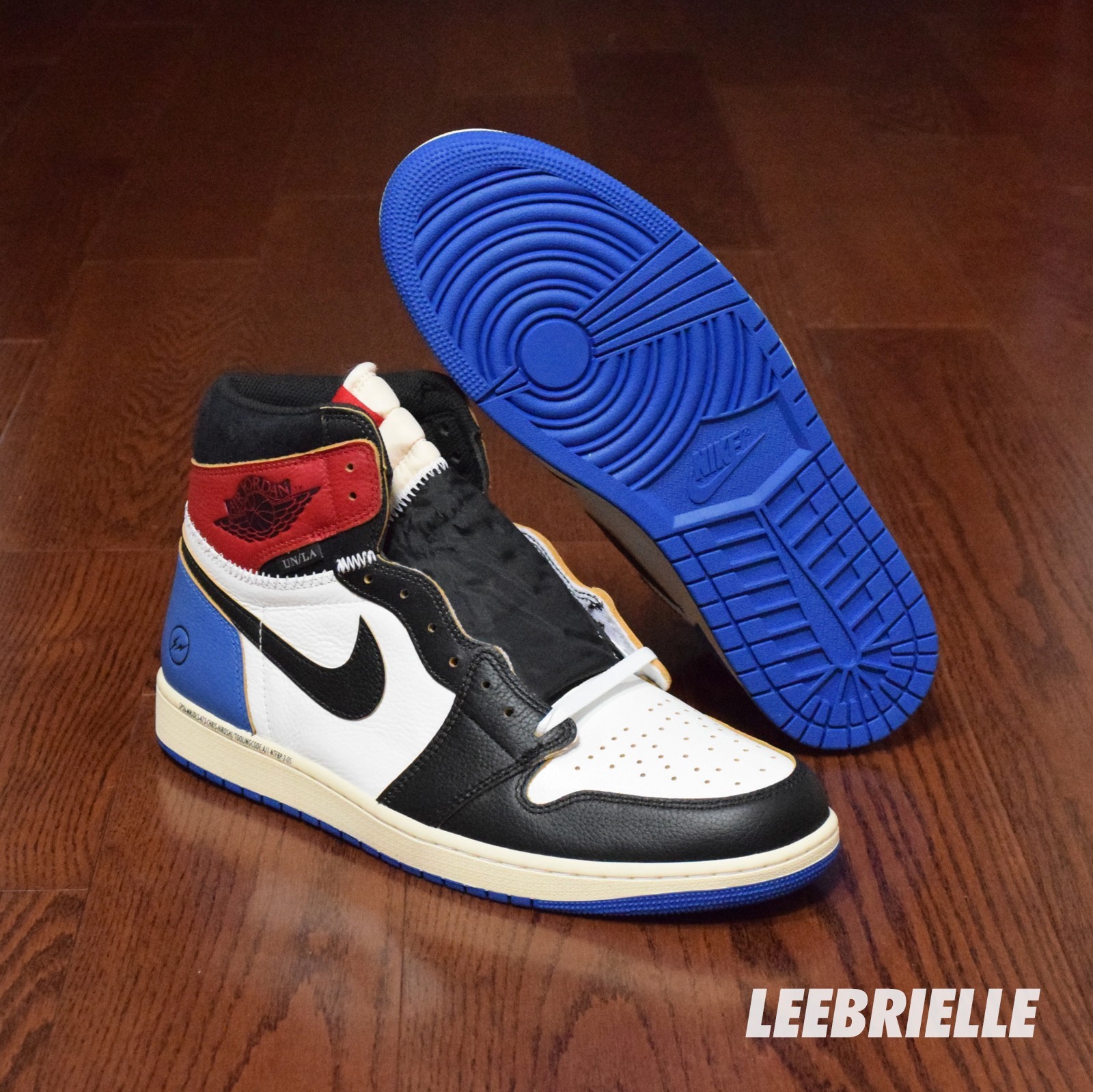 Air Jordan 1 Retro OG Fragment x Union LA Black Red Royal IO7847-002 Size 14