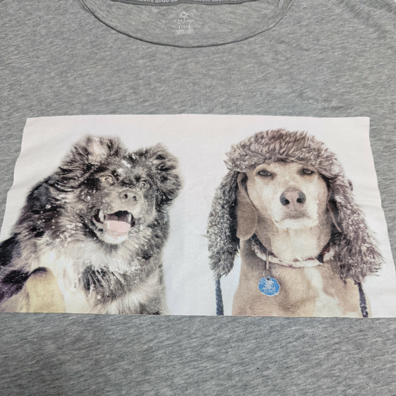Offline by Aerie Crop Print Top Dogs RN# 54485 CA# 03873 100% Cotton