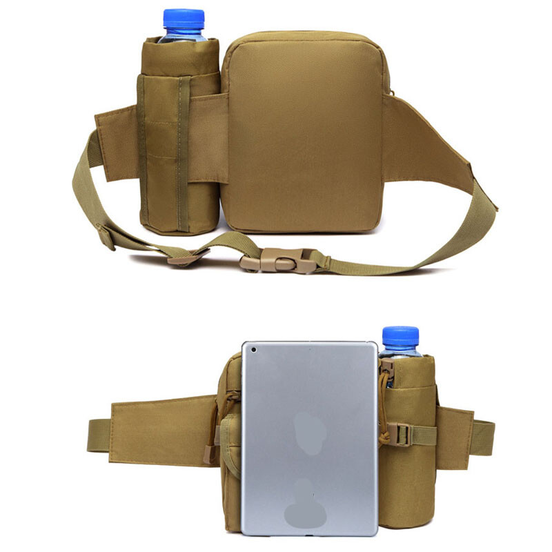 Tactical Waist Bag Waterproof Utility Belt with Water Bottle Holder Fanny Pack