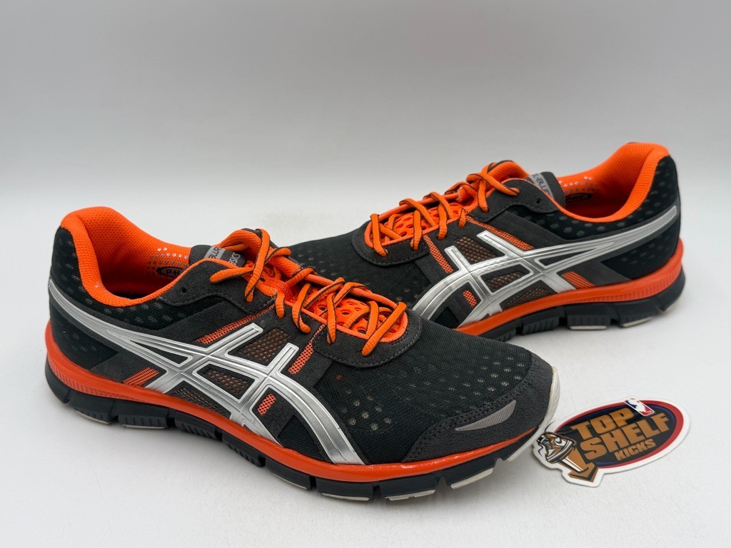 ASICS Gel-blur33 Size 11.5 Black Orange Authentic Used Runner Trainer