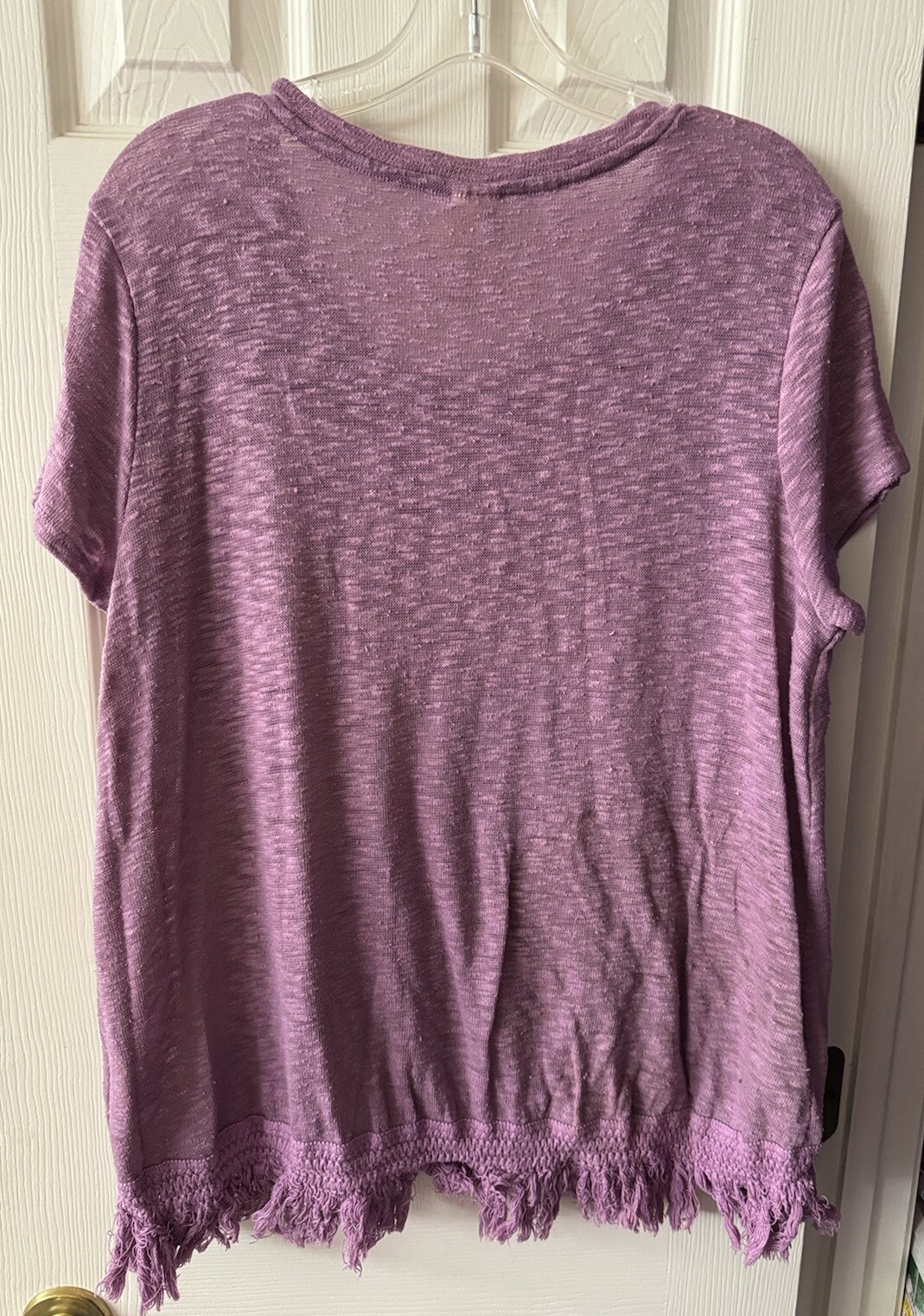 😈😈Faded Glory Vintage Purple Fringed Knit Blouse Top Size XL😈😈