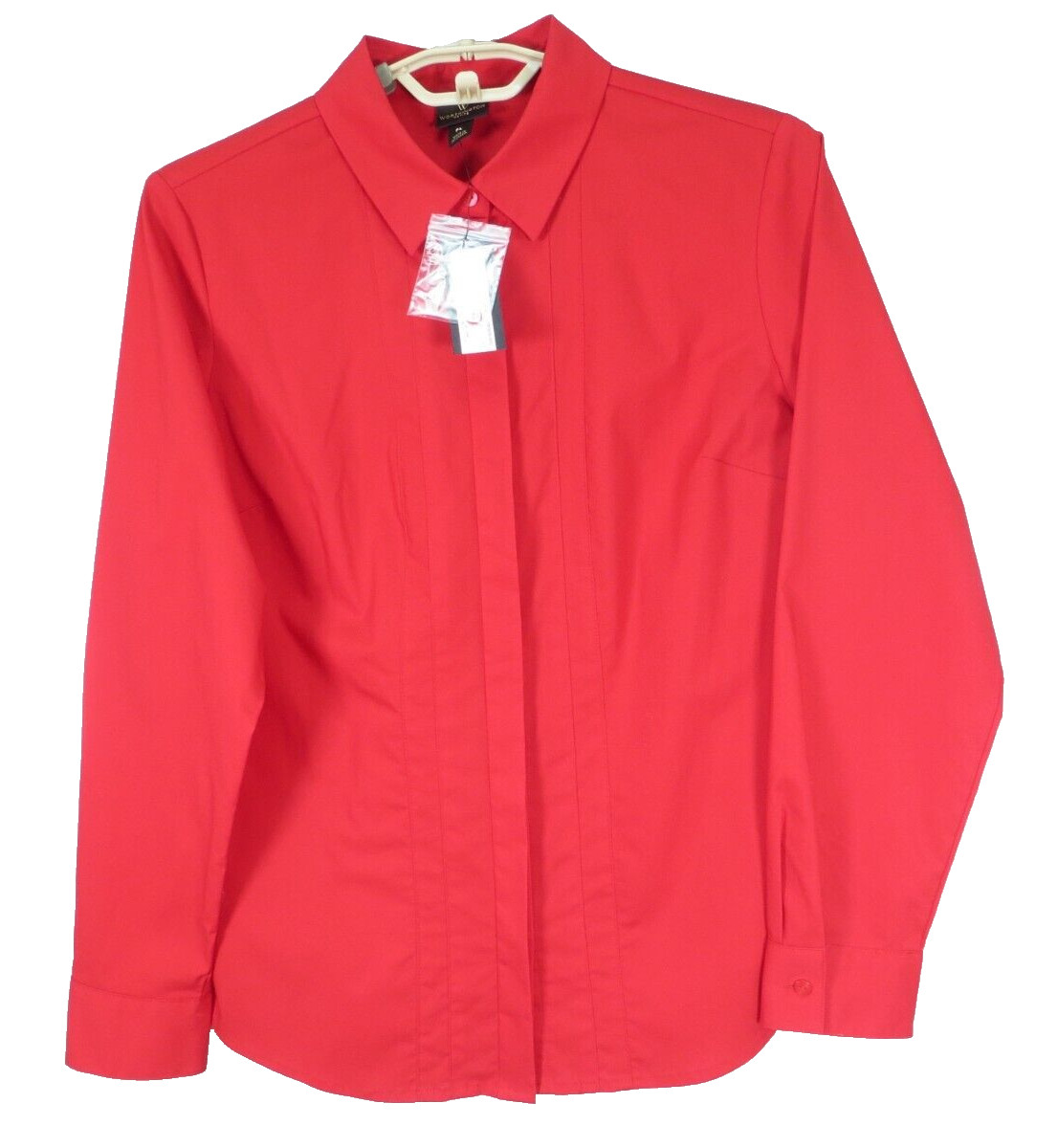 NWT WORTHINGTON Women Lightweight Stretch Polyester Blouse Deep Dark Red PL