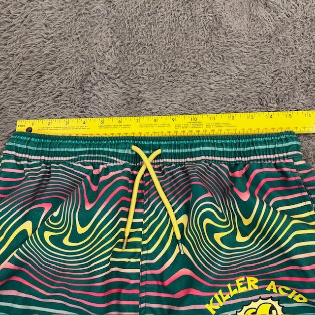 Killer Acid Board Shorts Mens Size XL No Bad Trips Green/Yellow Swim Santa Cruz