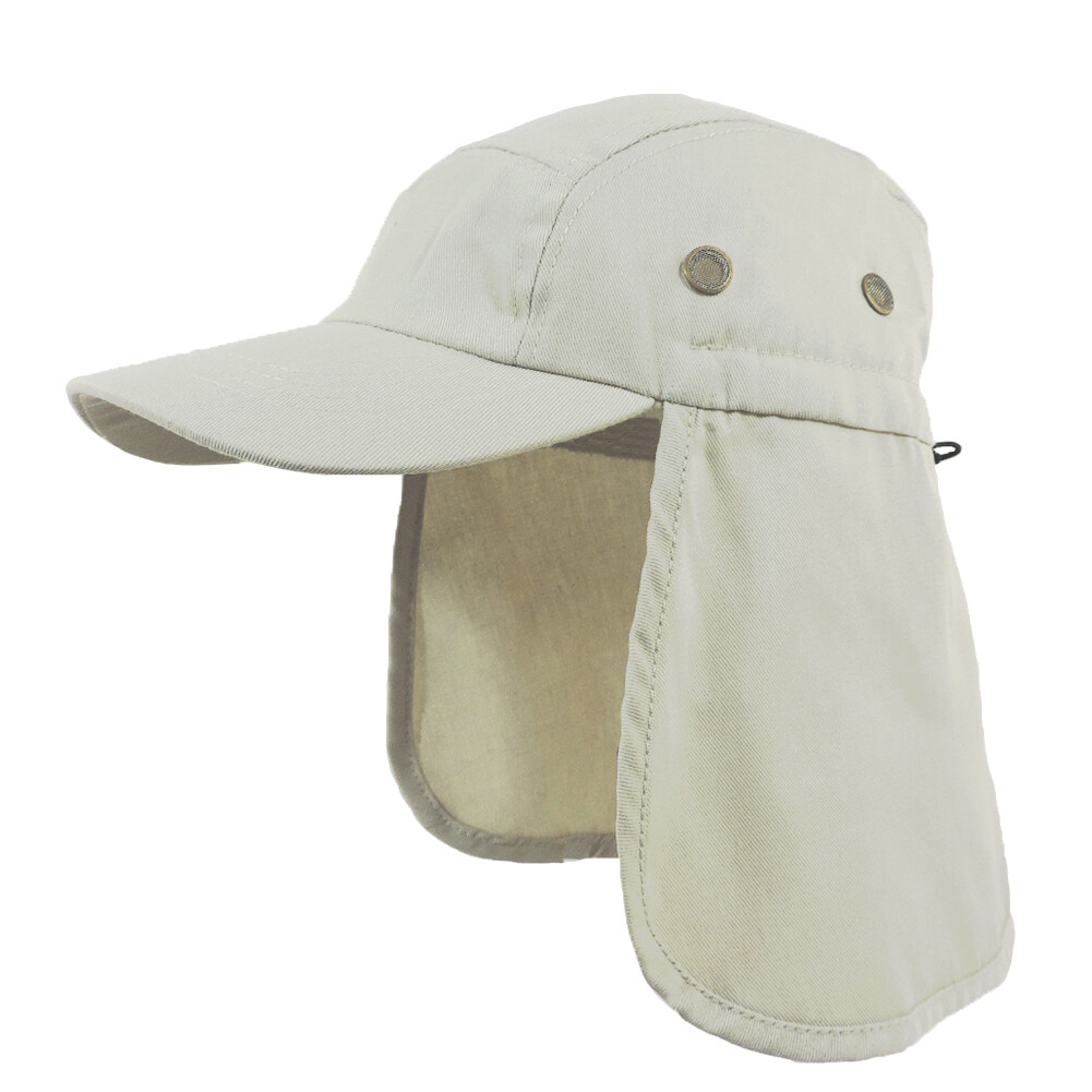 Foreign Legion BDU Cadet Long Neck Flap Hat Military Flat Top STONE BEIGE Cap