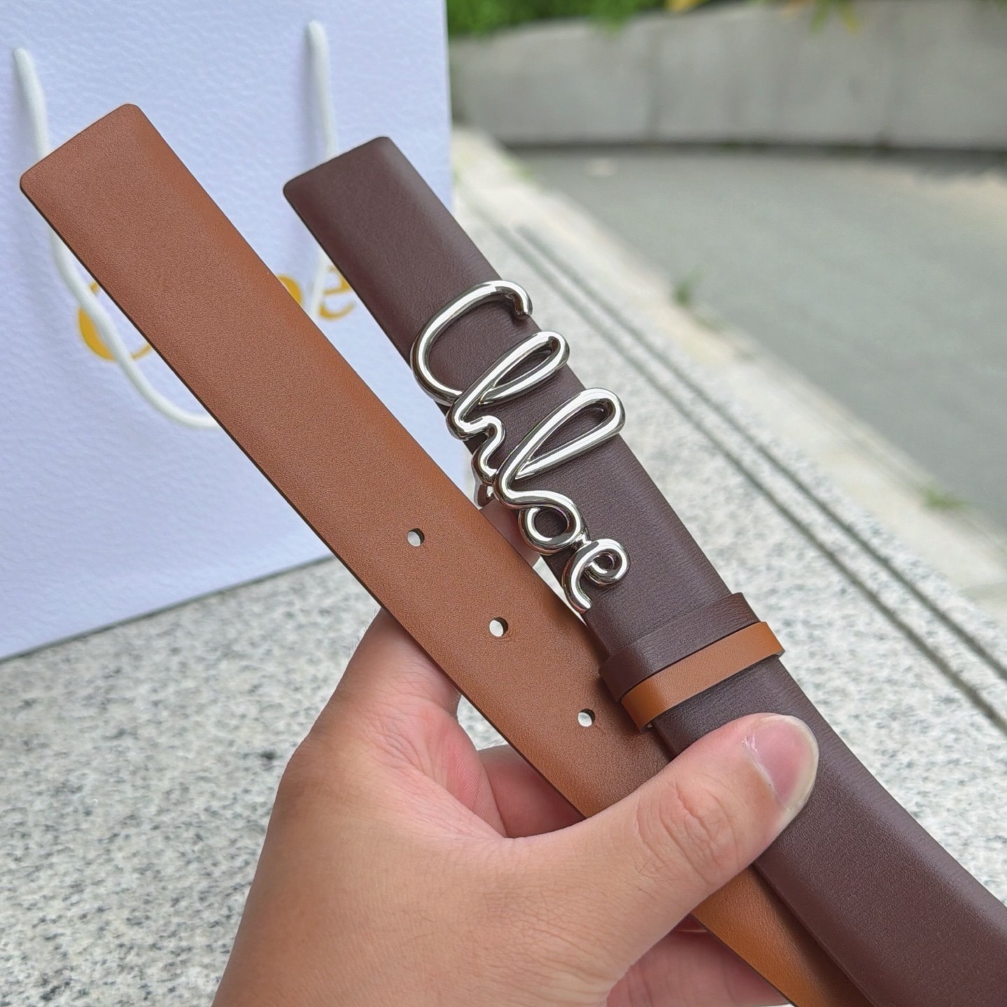 Chloe Brown leather belt