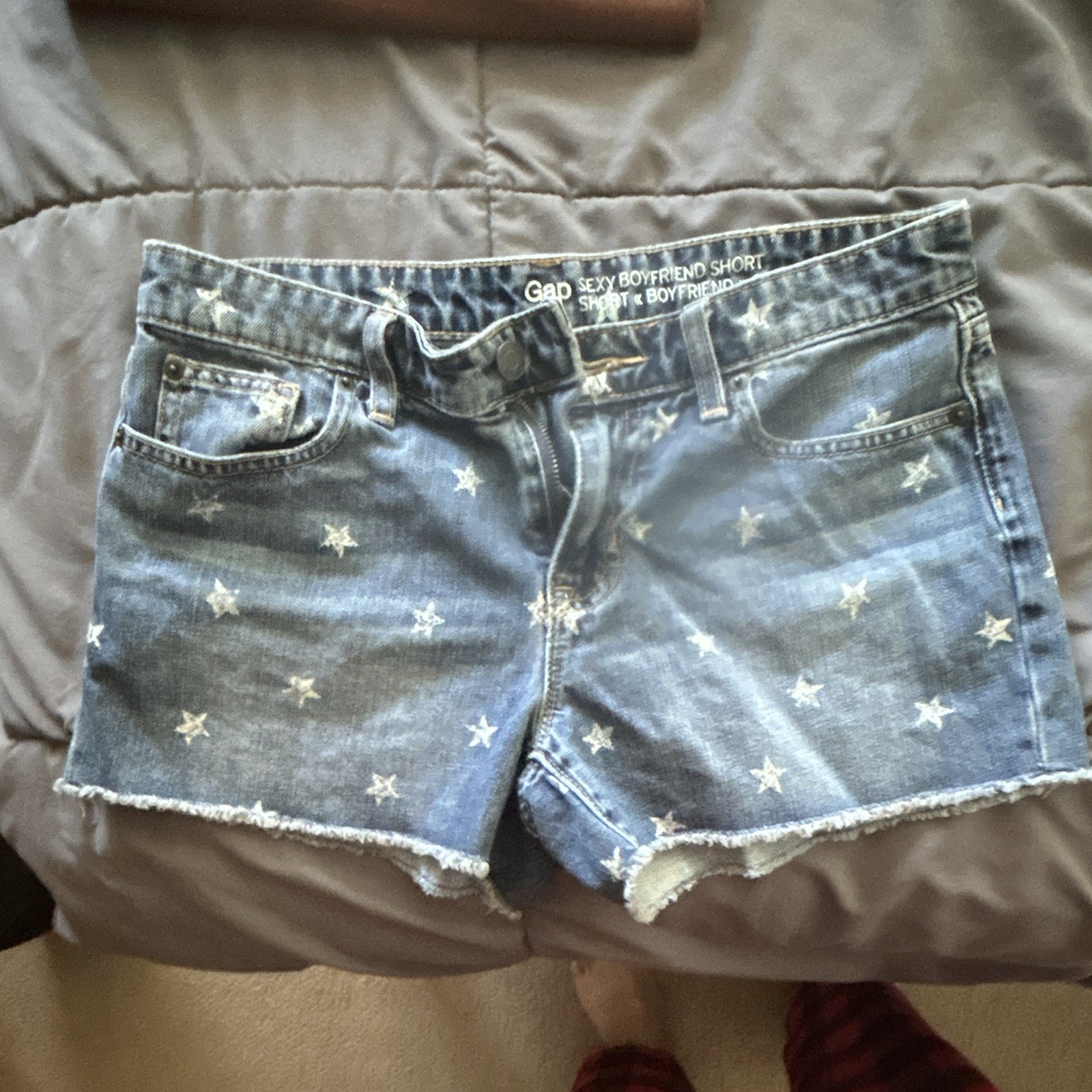 Gap Sexy Boyfriend Short Women’s 2/26 W Blue Star Denim Low Rise 5-Pocket