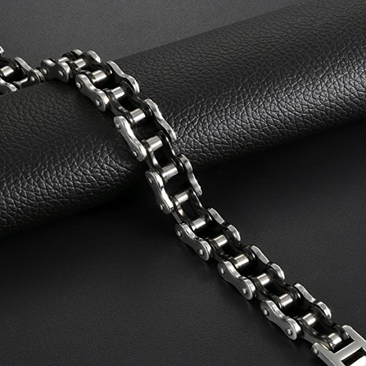 Feraco Mens Bikers Bracelet Stainless Steel Motorcycle Bike Chain Bracelets 8.4