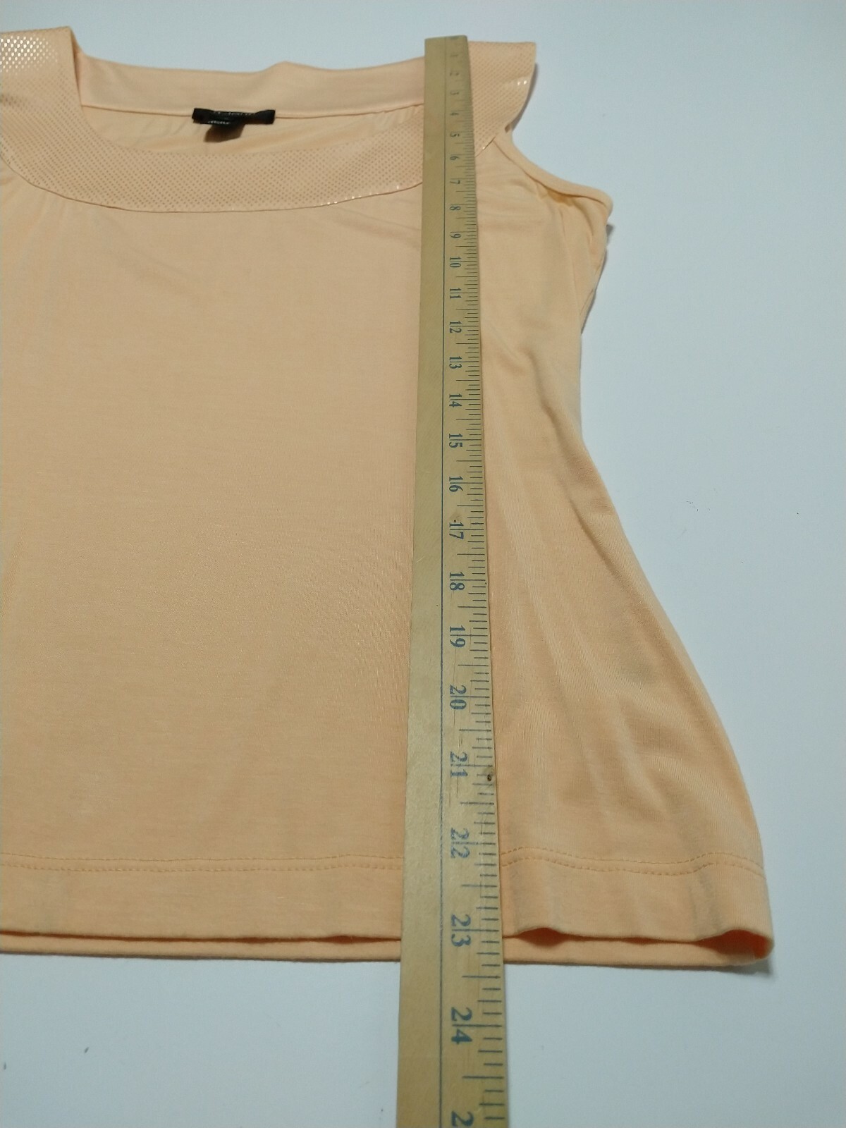 St John M Medium Tank Top Shirt 5% Spandex 95% Viscose Soft orange Sleeveless