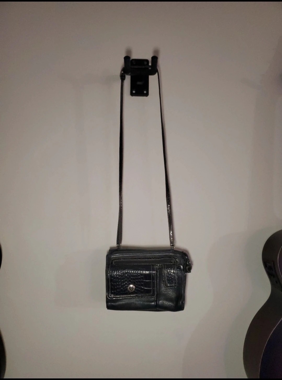 Vintage Brighton One World & Hudson Alt Goth Biker Crossbody Croc Purse Bag s