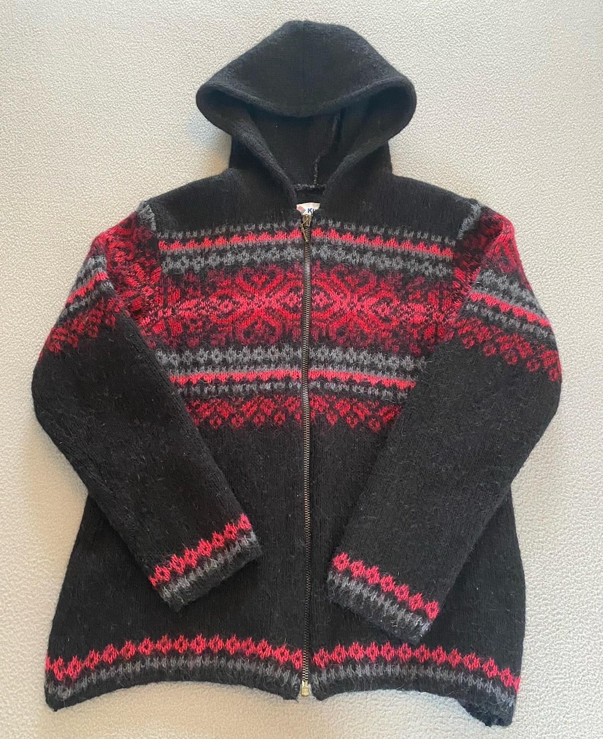 KIDKA HOODIE JUMPER ICELAND SZ 10 DRANGI WOOL KNIT ZIP UP MUST SEE DETAILS
