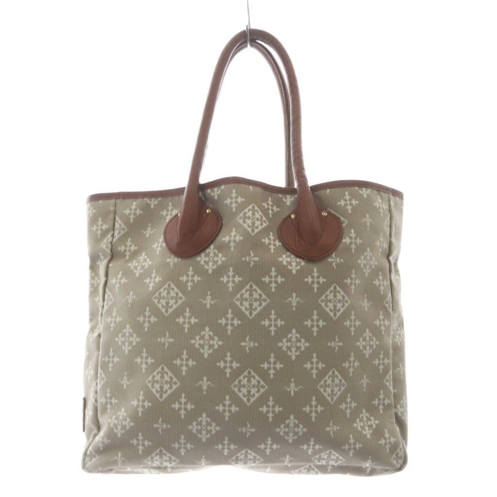 RUSSET Canvas Tote Bag Ladies Brown Beige AB Condition 11.6×12.3in